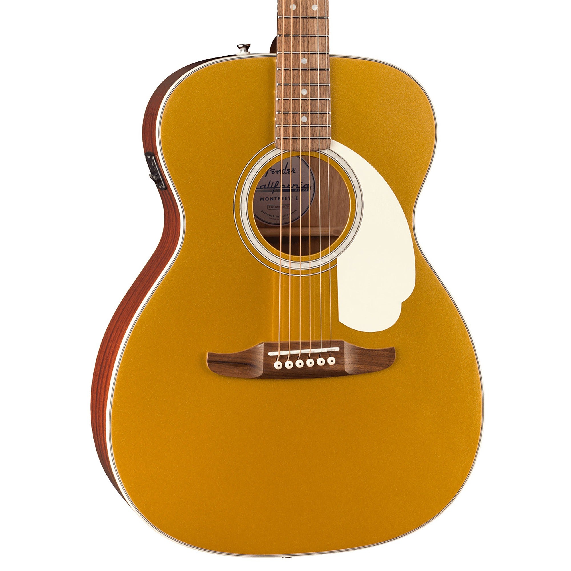 Fender California Deluxe Series Monterey E Acoustic Electric Guitar Aztec Gold