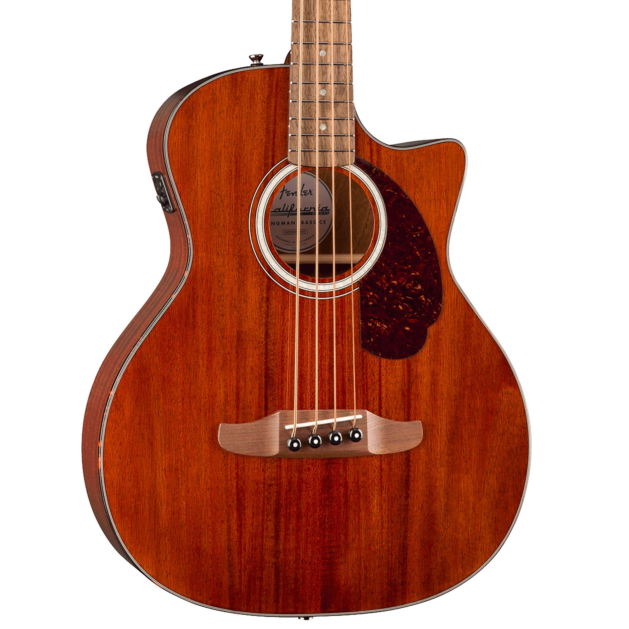 Fender California Deluxe Kingman CE Acoustic Electric Bass Guitar Natural Mahogany