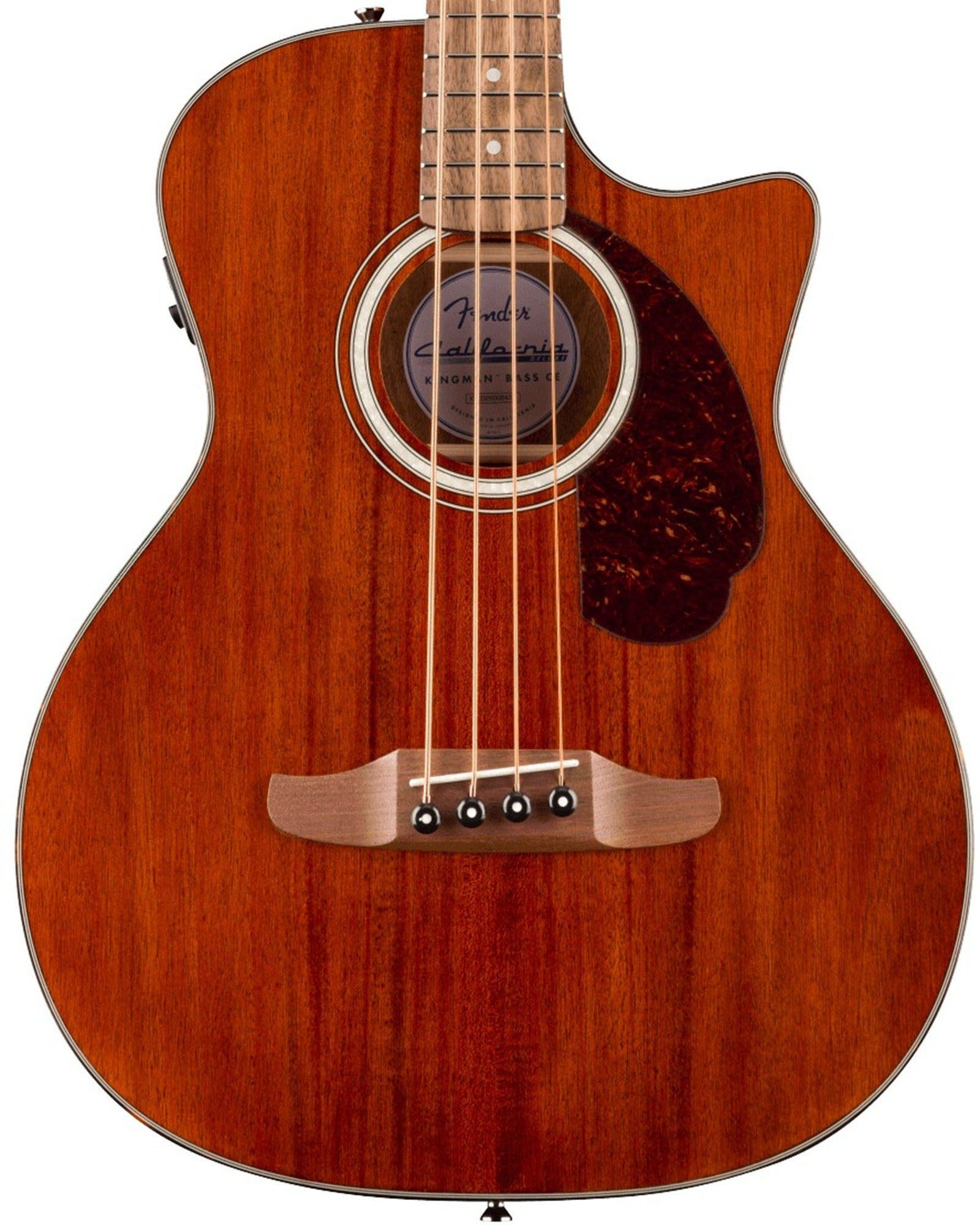 Fender California Deluxe Kingman CE Acoustic Electric Bass Guitar Natural Mahogany