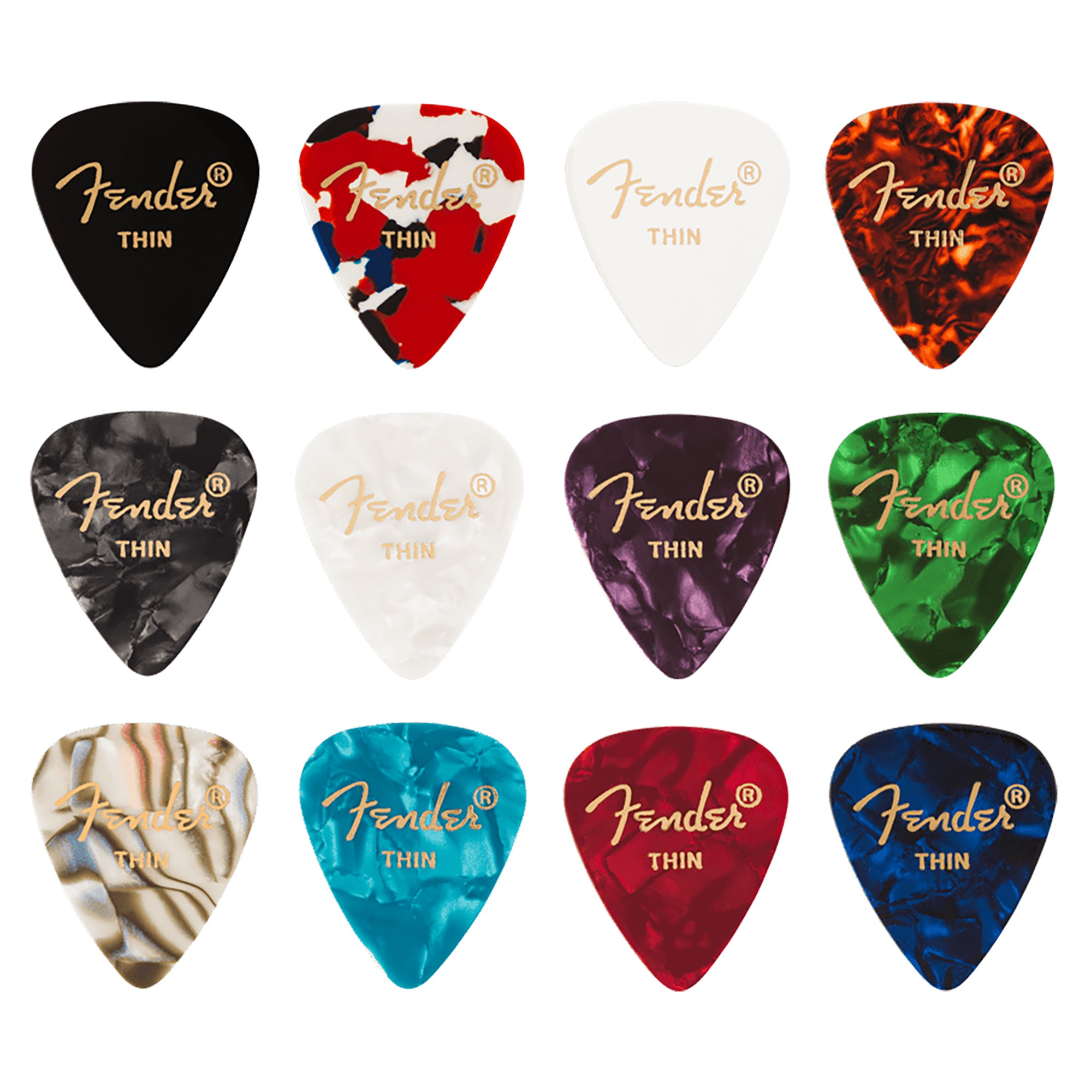 Fender 351 Shape Cell Guitar Picks Medley 12 Pak