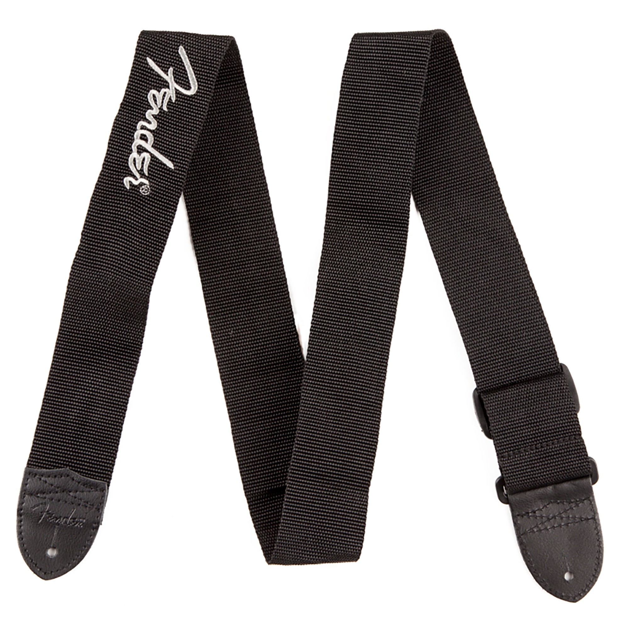 Fender Logo Guitar Strap 2 inch Guitar Strap Black with Gray Logo