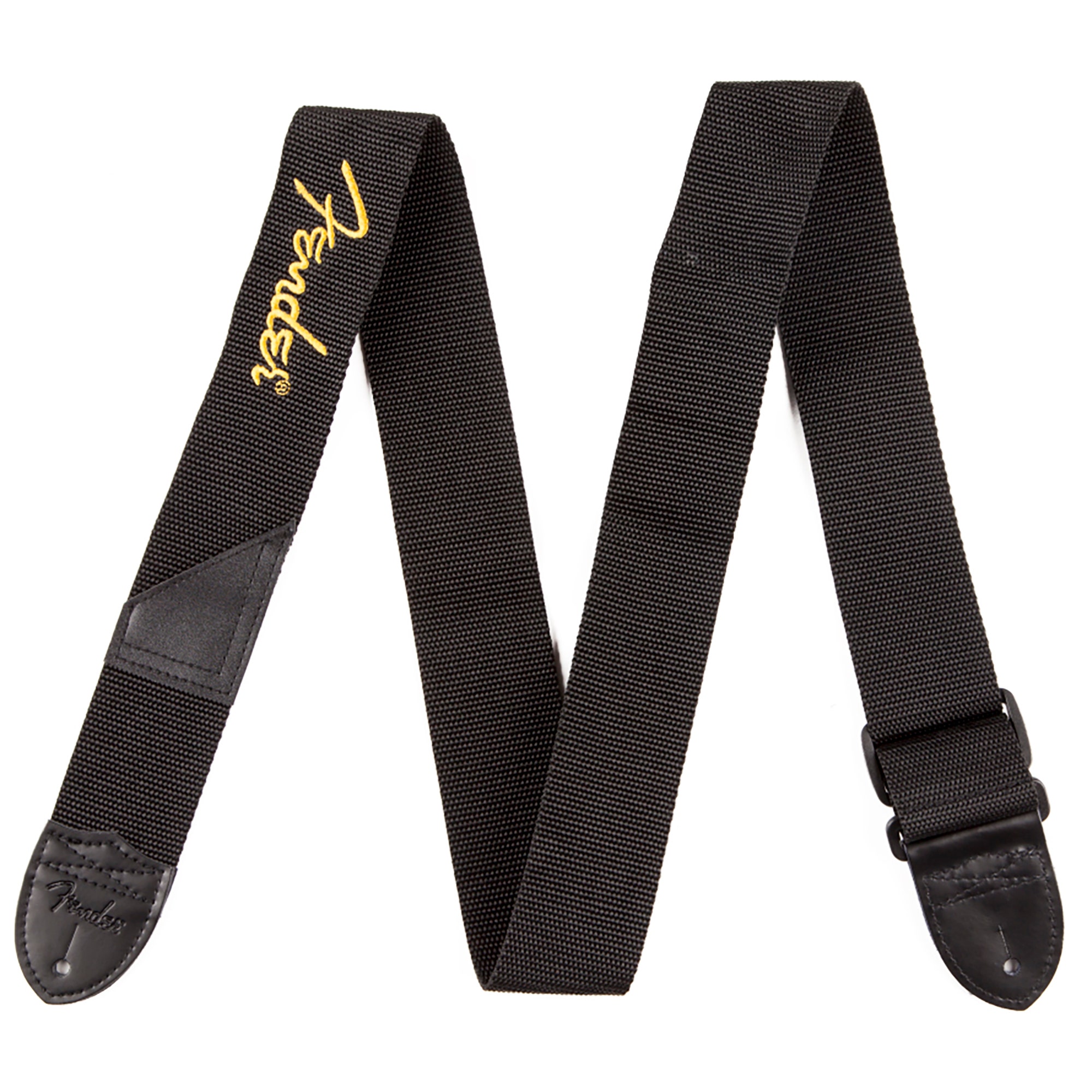 Fender Logo Guitar Strap 2 inch Guitar Strap Black Yellow Logo