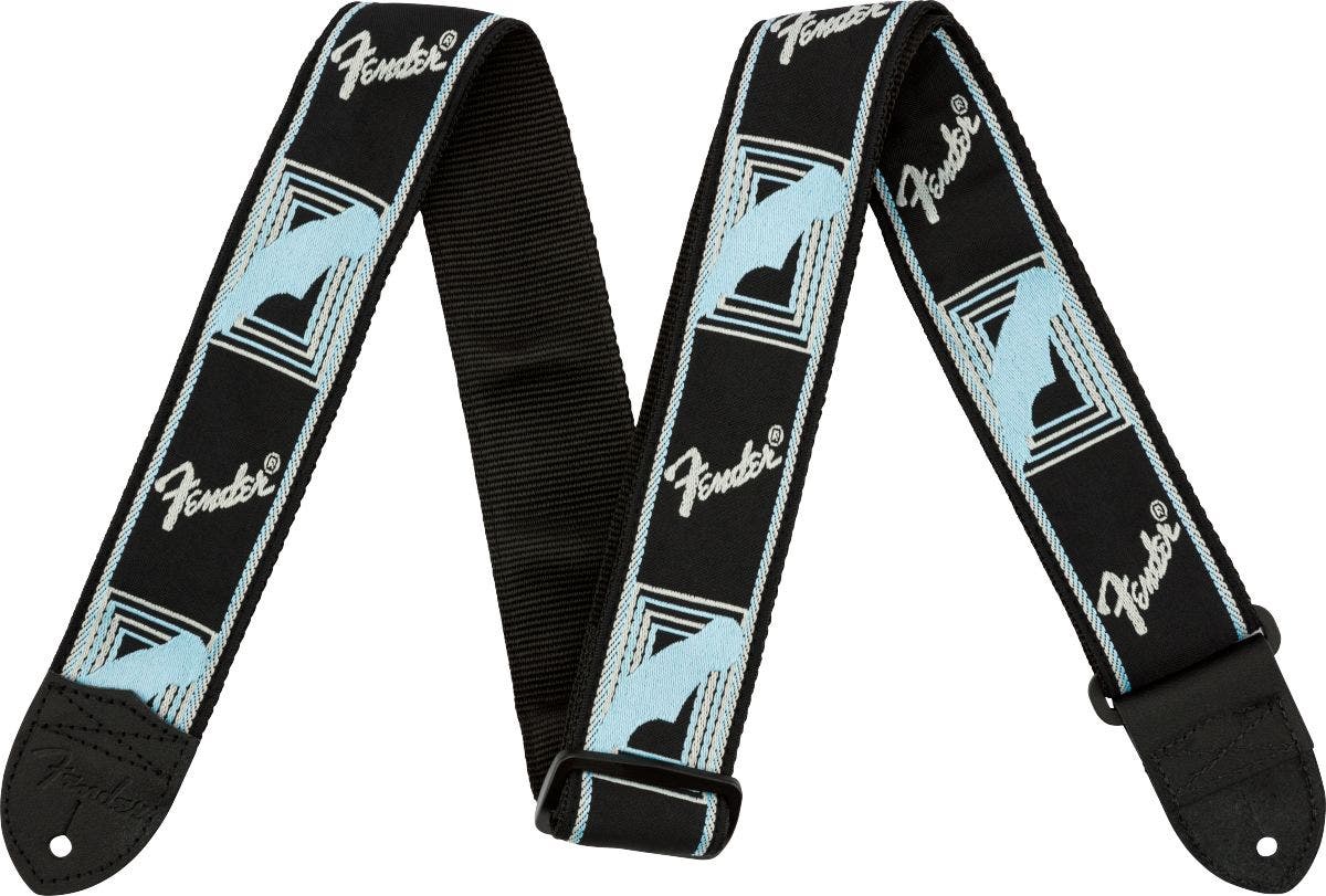 Fender 2 Inch Monogrammed Guitar Strap Black Grey Blue