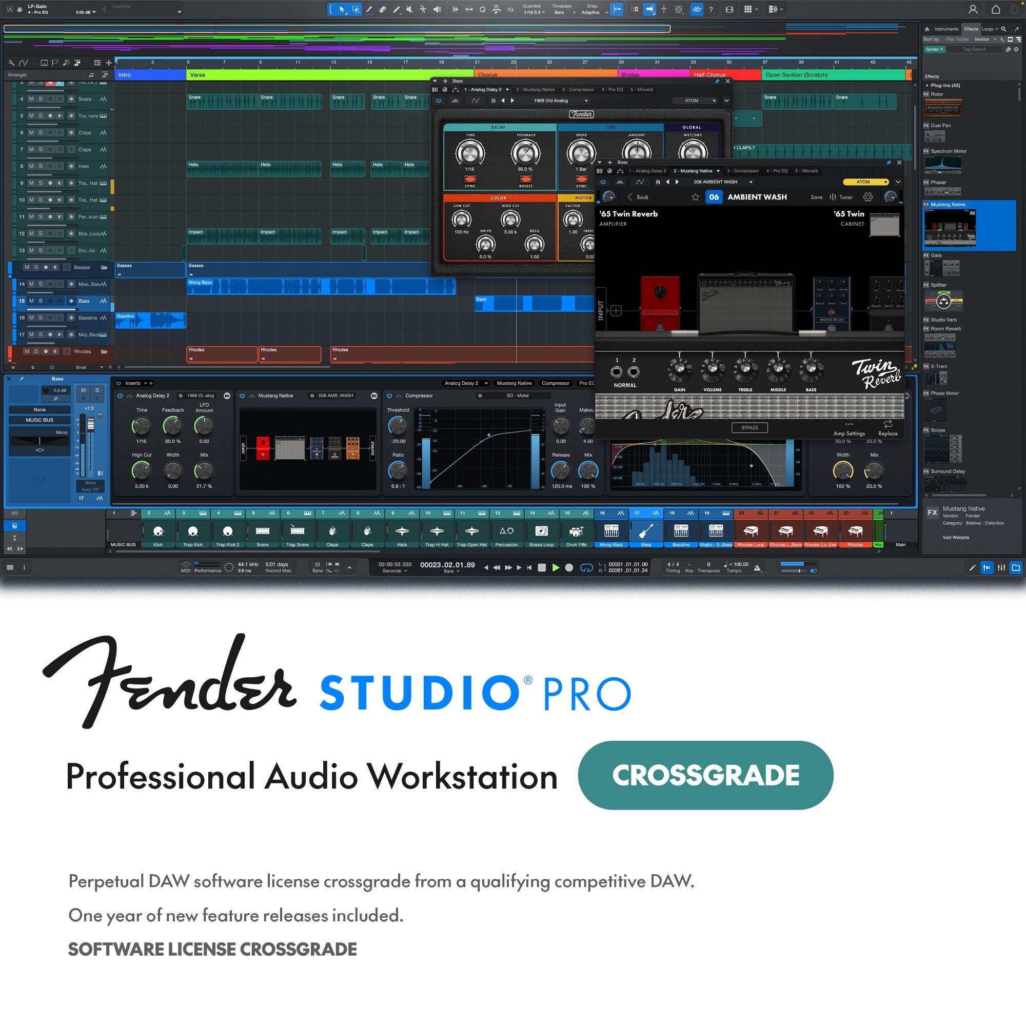 Fender Studio Pro Music Production Software Crossgrade Download