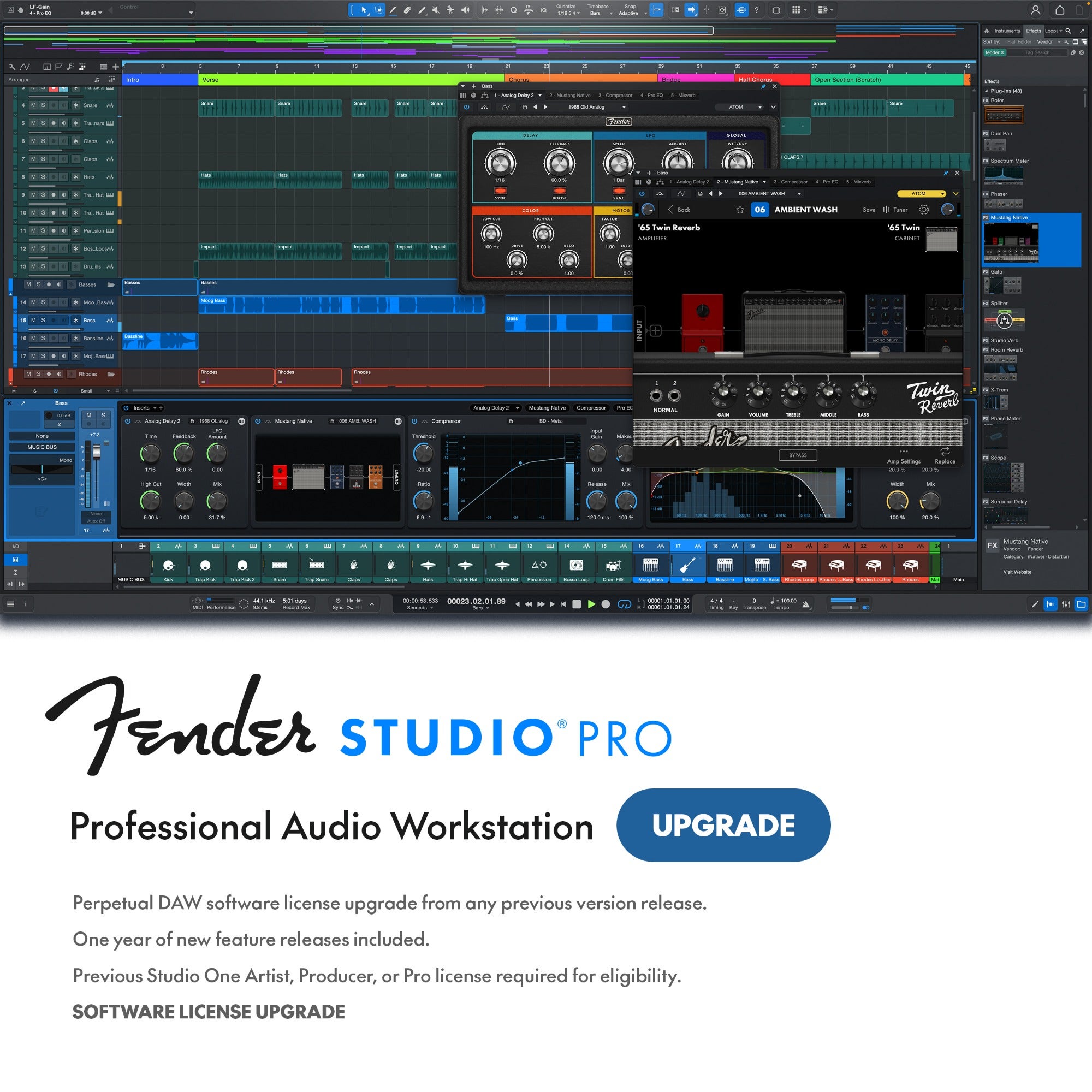 Fender Studio Pro Music Production Software Upgrade Download