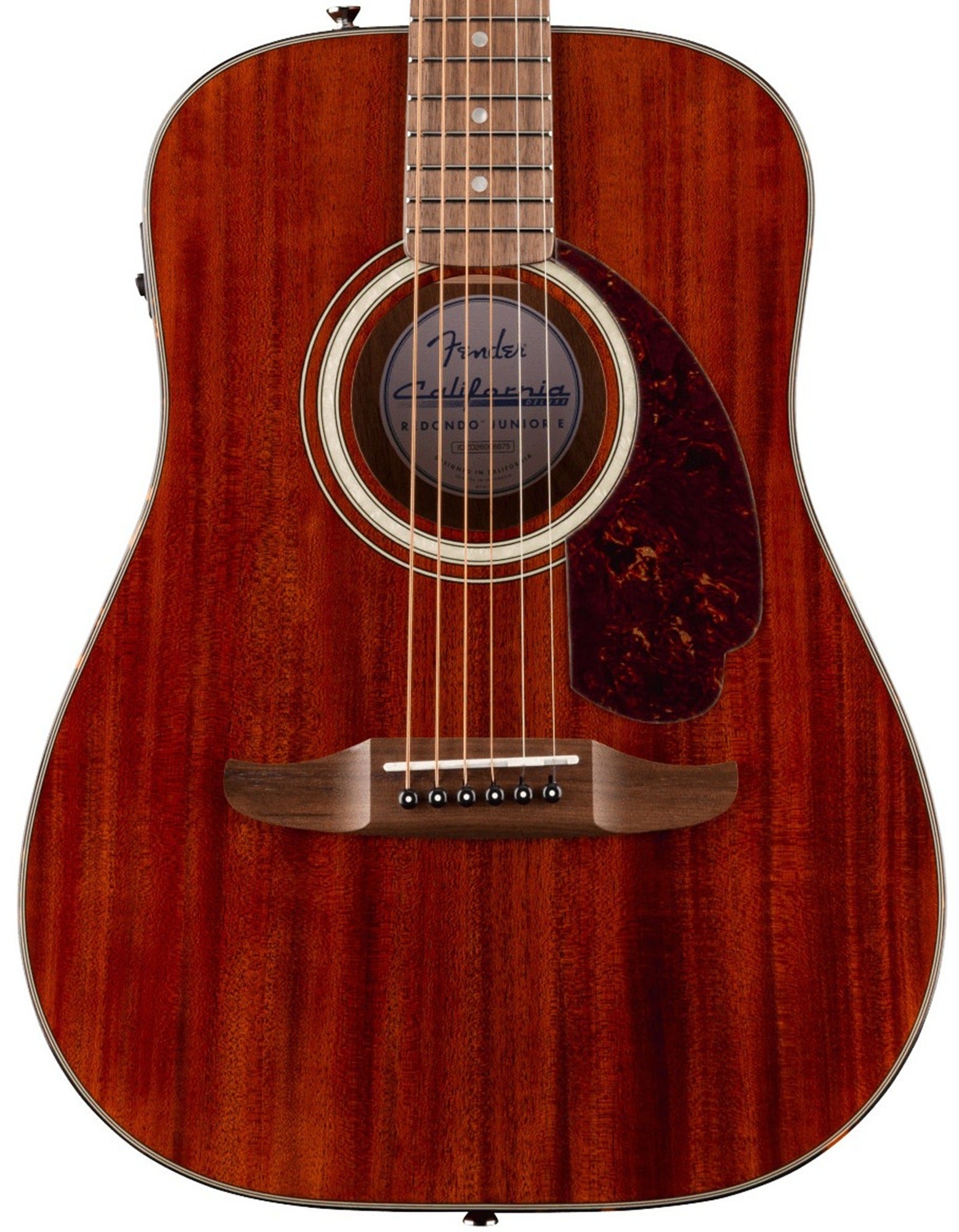 Fender California Deluxe Redondo Jr E Acoustic Electric Guitar Natural Mahogany