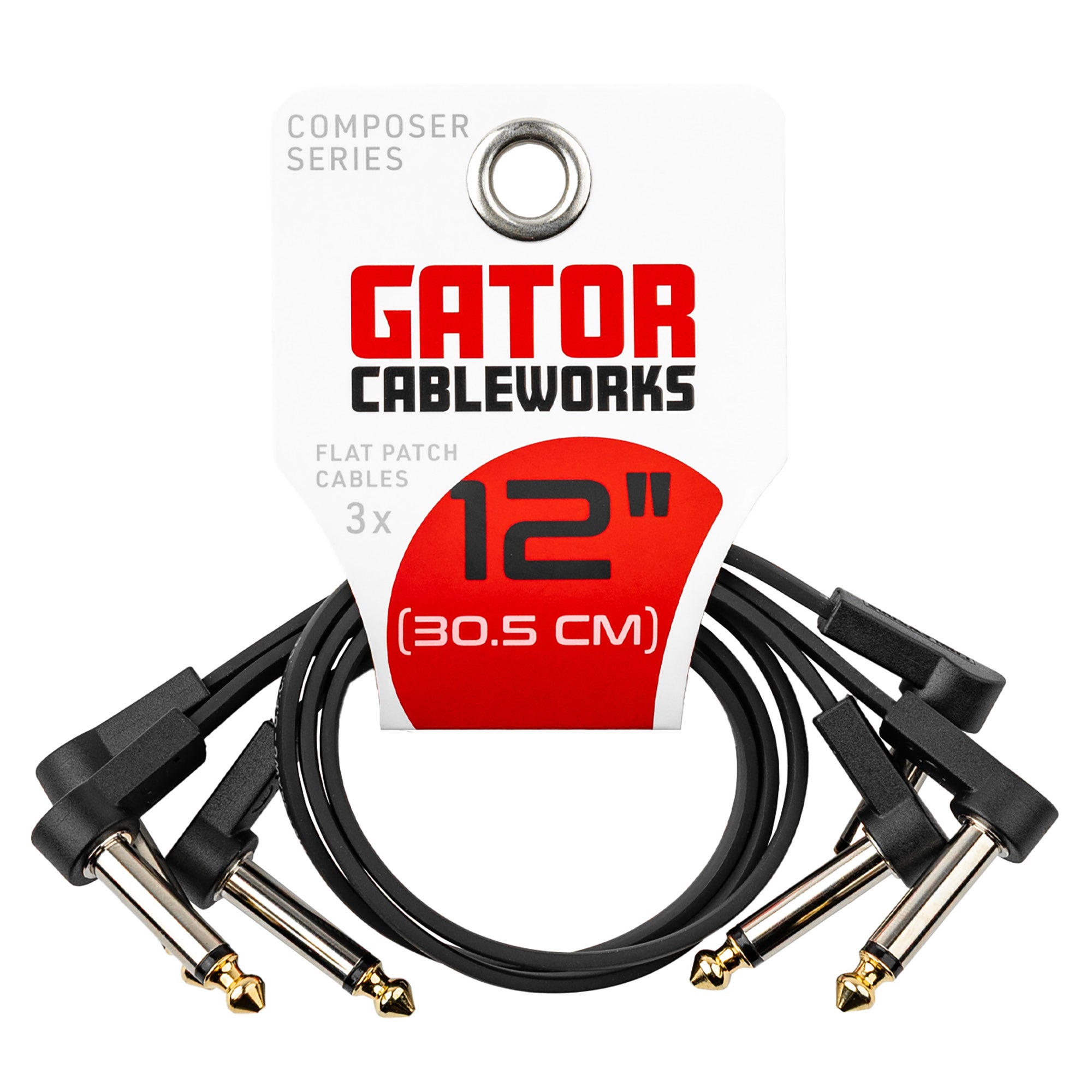 Gator GCWC-FPC12-3PK Flat Patch Cables 12 Inch 3 Pak