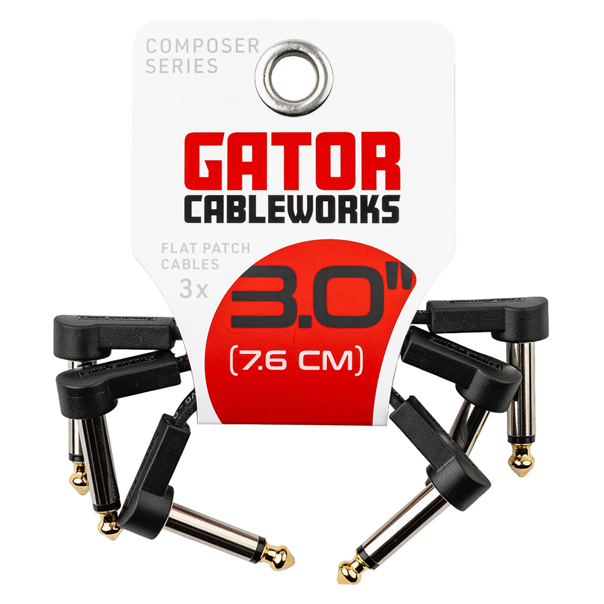 Gator GCWC-FPC3-3PK Flat Patch Cables 3 Inch 3 Pak
