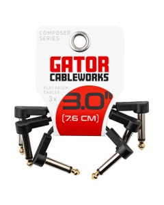 Gator GCWC-FPC3-3PK Flat Patch Cables 3 Inch