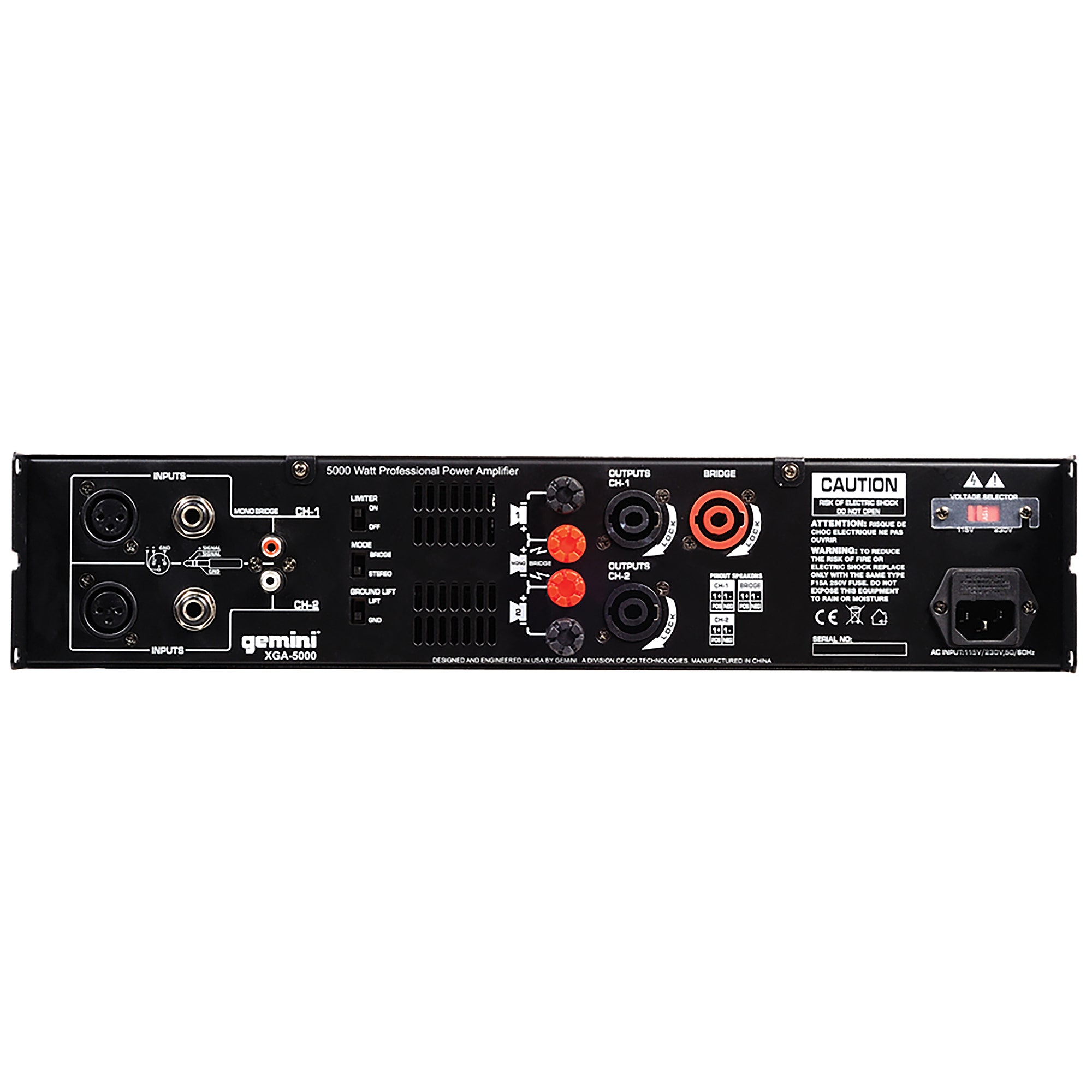 Gemini XGA5000 5000 Watt Professional Power Amplifier | American