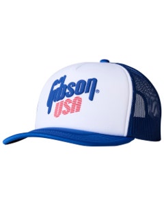 Gibson USA Foam Trucker Hat White Blue