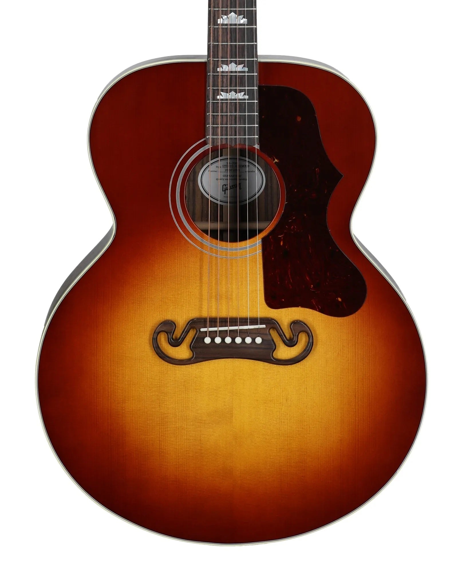 Gibson SJ200 Studio Rosewood Acoustic Electric Guitar with Case, Satin Rosewood Burst
