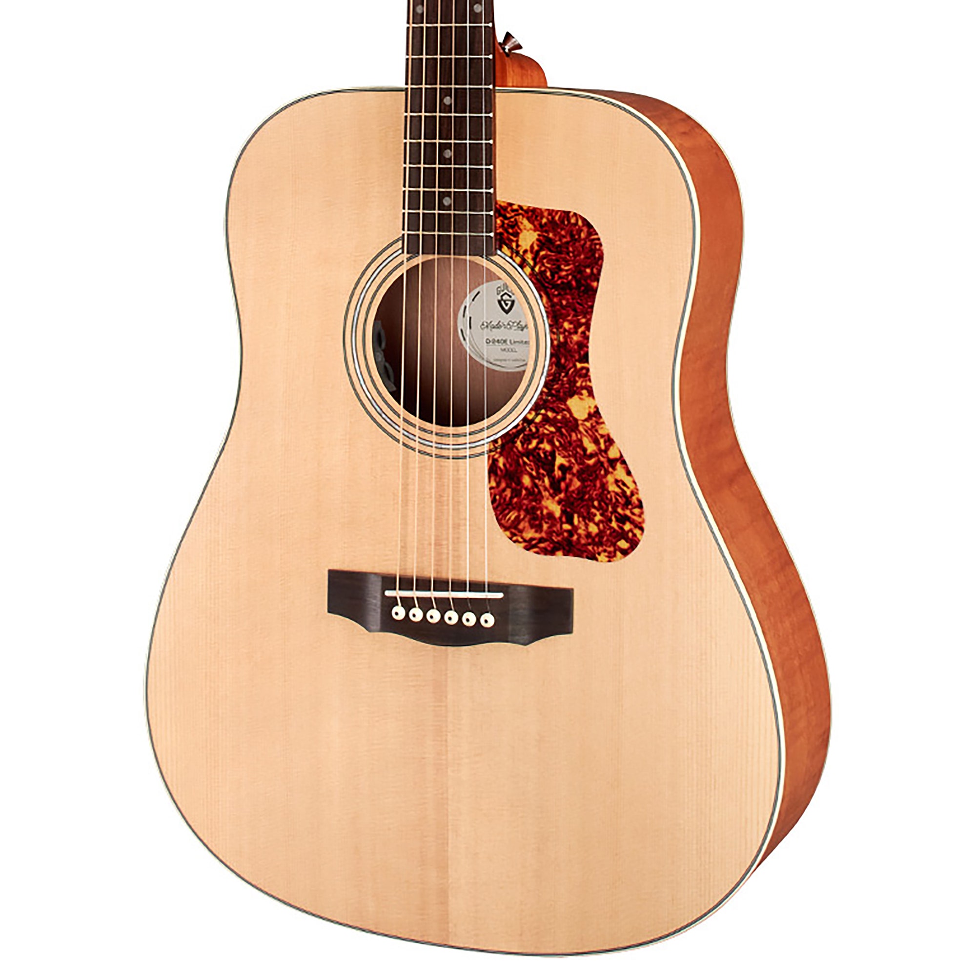 Guild D 240E LTD Acoustic Electric Guitar Flame Mahogany