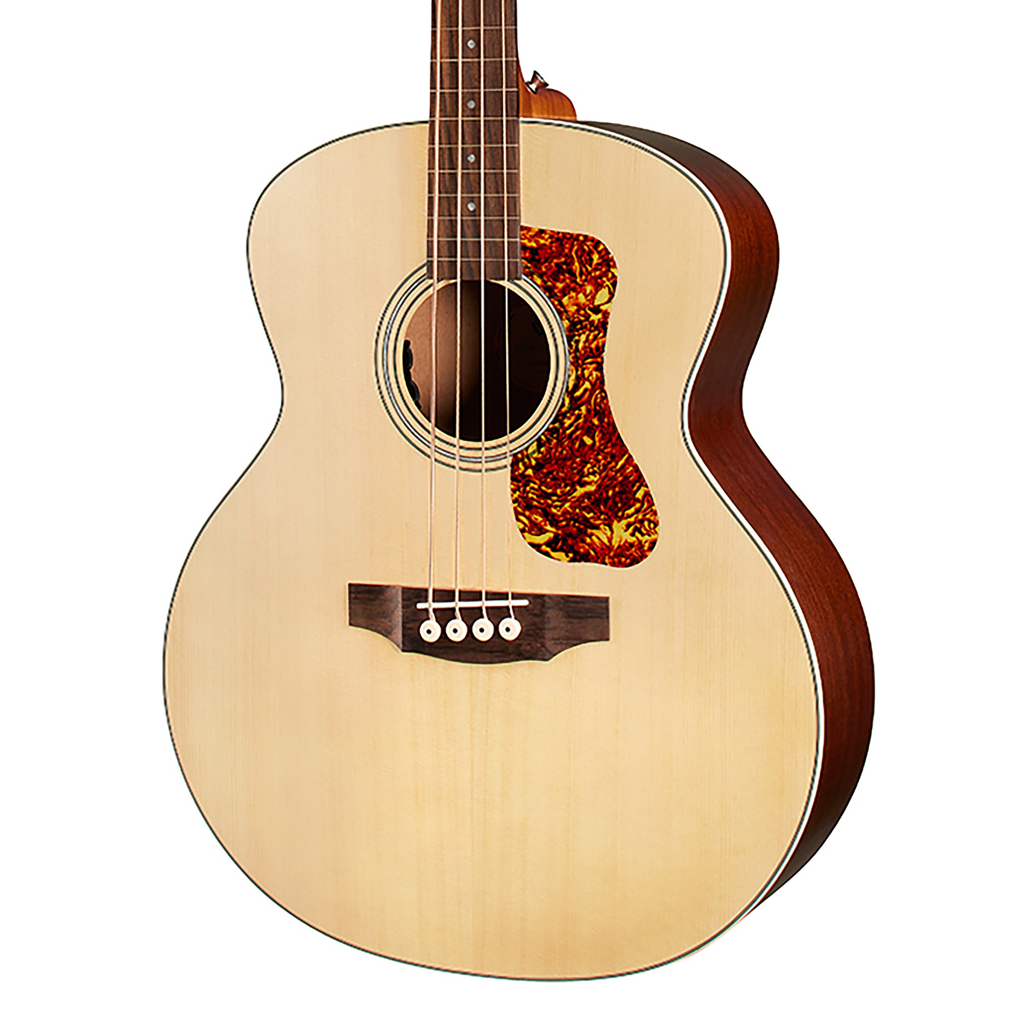 Guild B 240E Fretless Concert Acoustic Electric Bass Guitar Natural