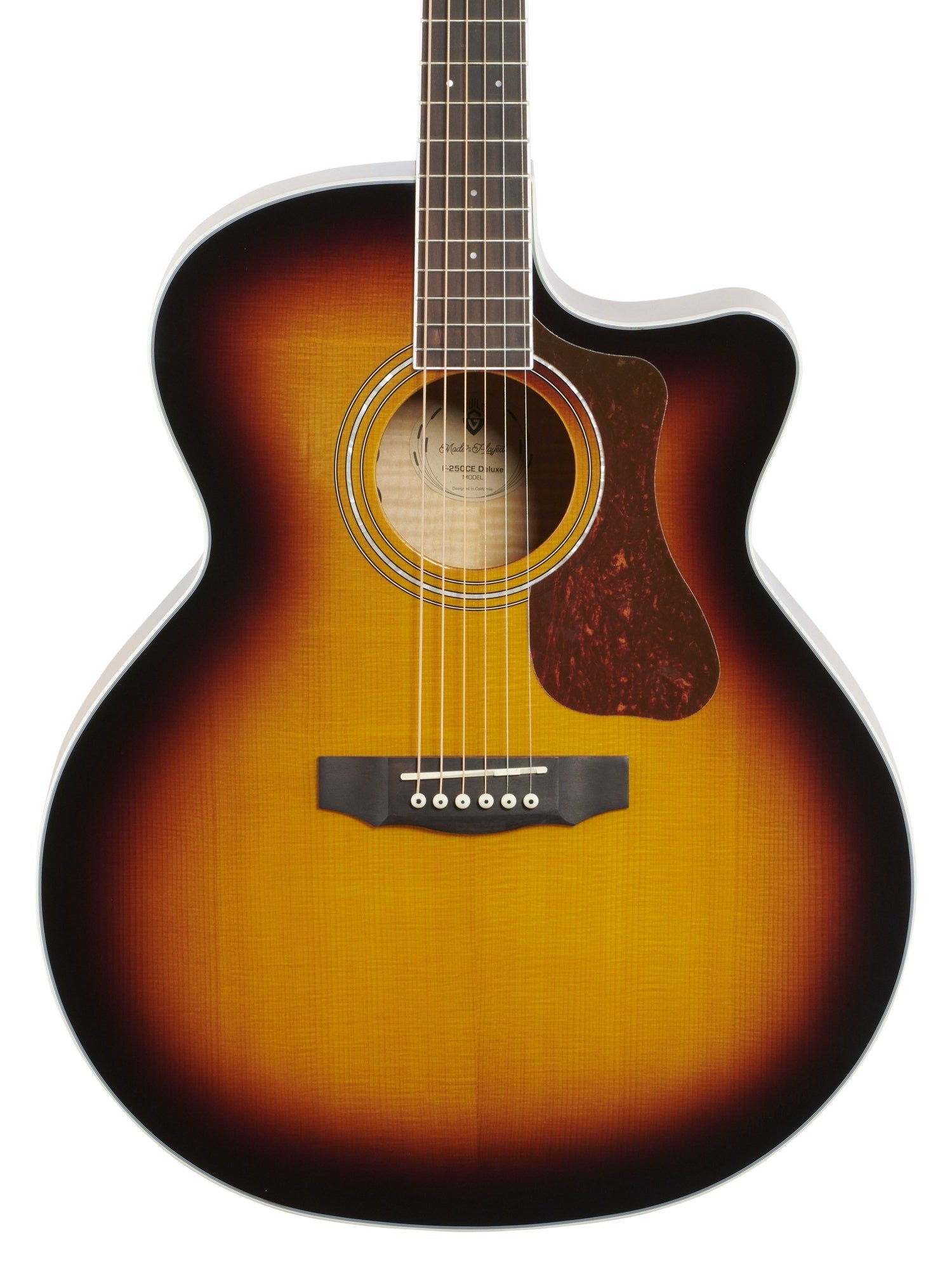 Guild F250CE Jumbo Cutaway Acoustic Electric Guitar Flame Maple