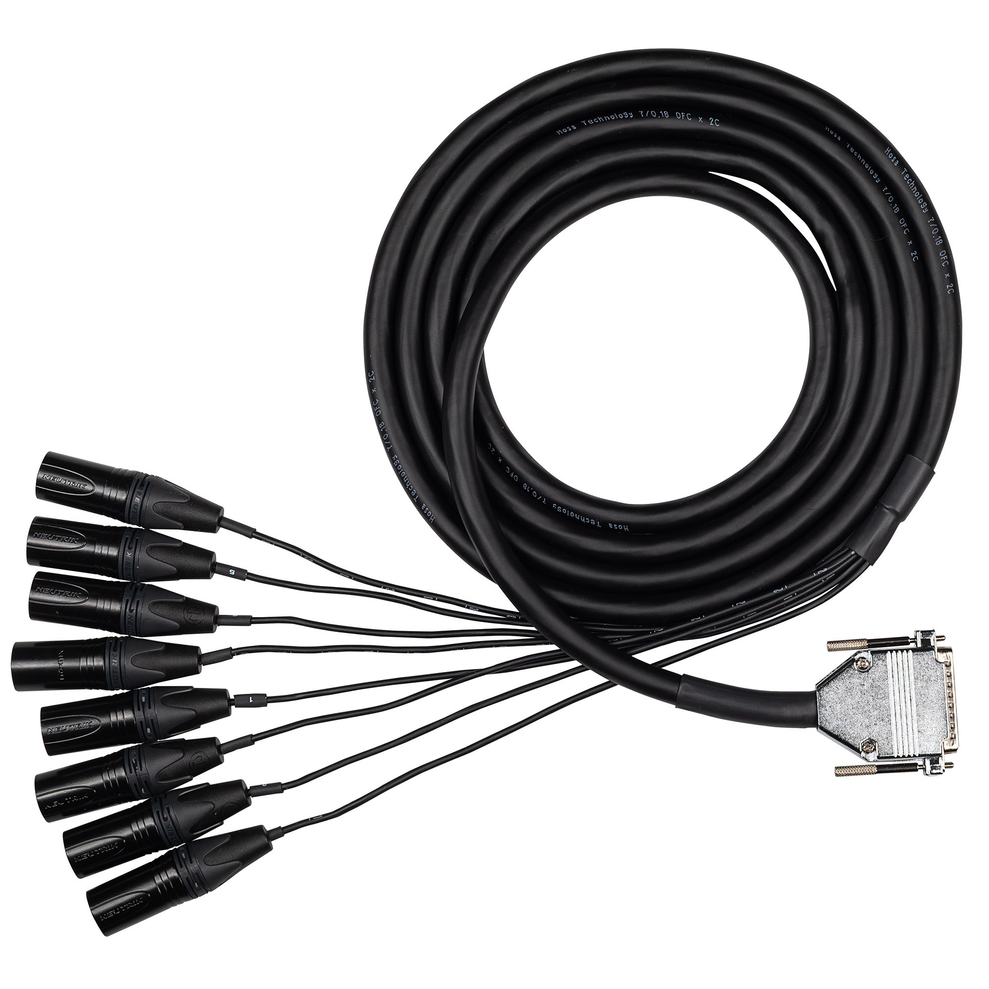 Hosa EDGE DB25 to Neutrik XLRM Snake 2M