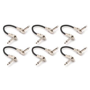 Hosa IRG600.5 Guitar Patch Cable Low Profile Right Angle 6 Pack