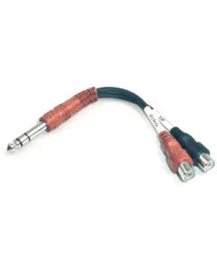 Hosa YPR102 Stereo Breakout 1/4 Inch TRS to Dual RCA Female