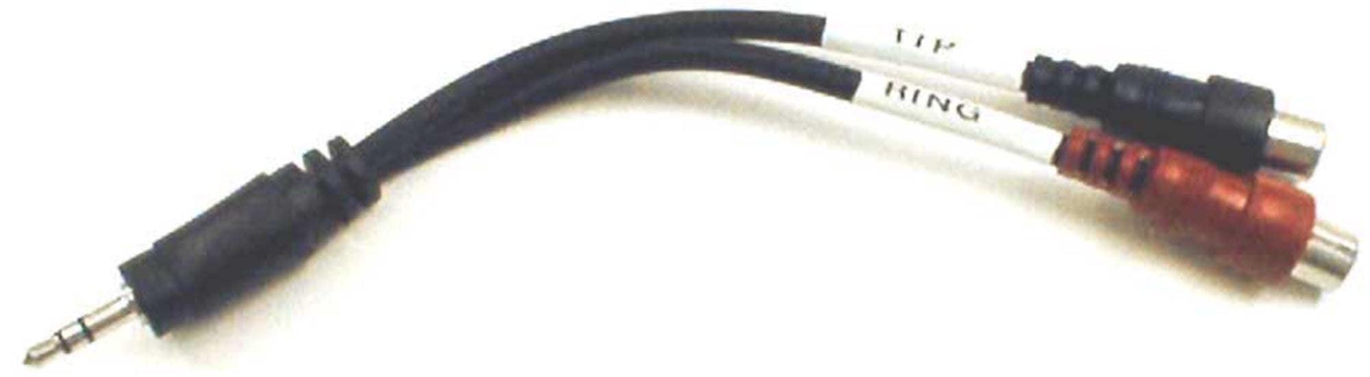 Hosa YRA154 Stereo Breakout 3.5 mm TRS to Dual RCA Female