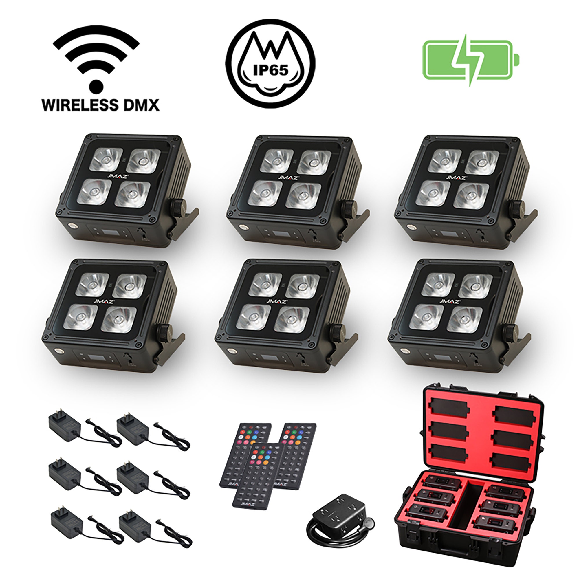 JMAZ MAD PAR 4IP Stage Light 6 Pack