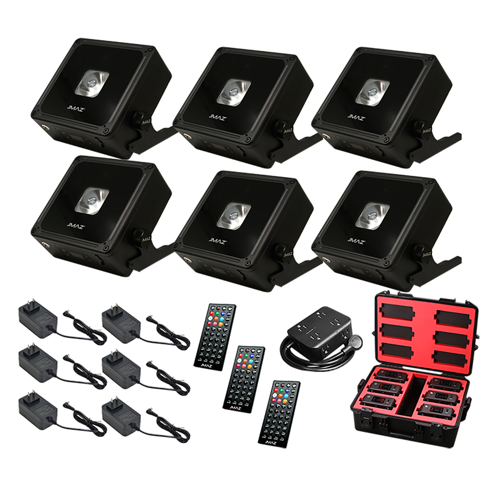 JMAZ MAD PAR BULLS IP Stage Light 6 Pack with Case