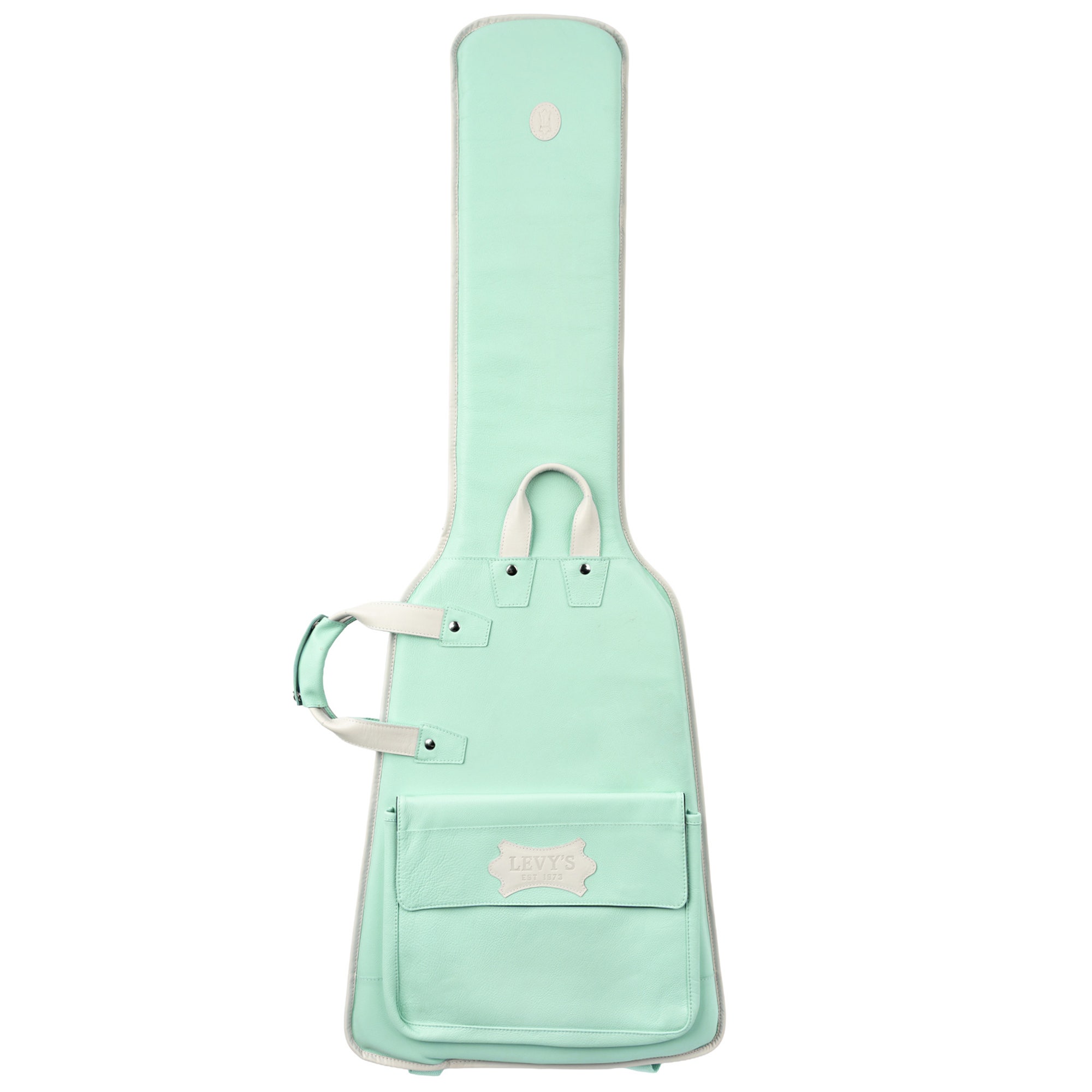 Levys Aqua Green Leather Bass Guitar Bag