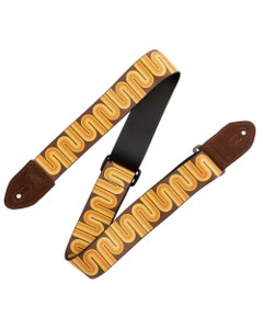 Levys Mid Century Modern Guitar Strap Brown and Orange