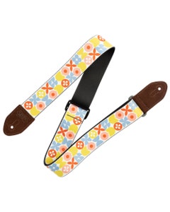 Levys Mid Century Modern Guitar Strap Pink Green and Red