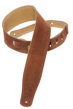 Levys MS26BRN 2.5 Inch Suede Guitar Strap with Suede Backing Brown
