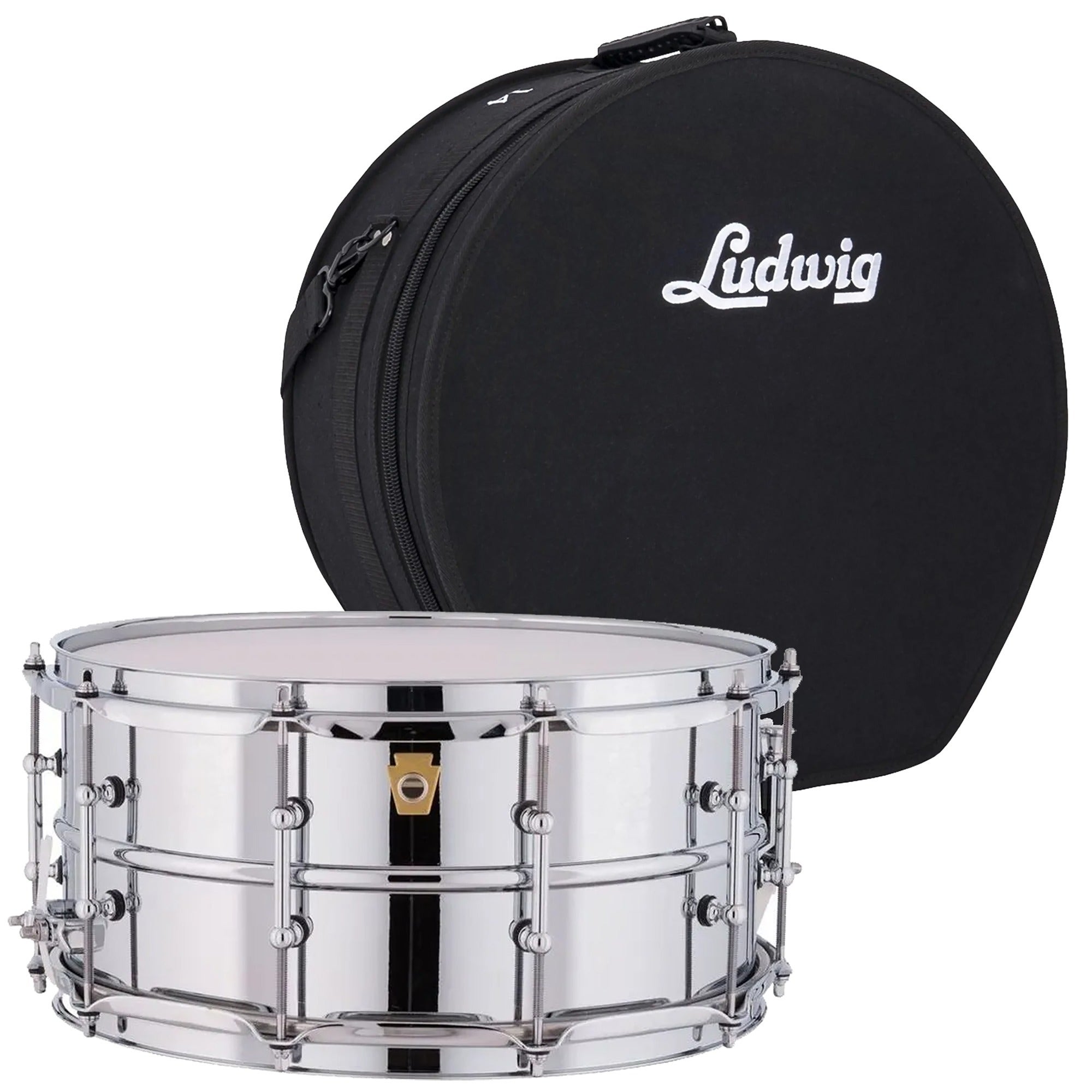 Ludwig LM402T 6.5x14 Snare Supra Phonic Chrome Tube Lug with Bag