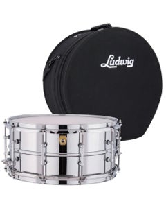 Ludwig LM402T 6.5x14 Snare Supra Phonic Chrome Tube Lug with Bag