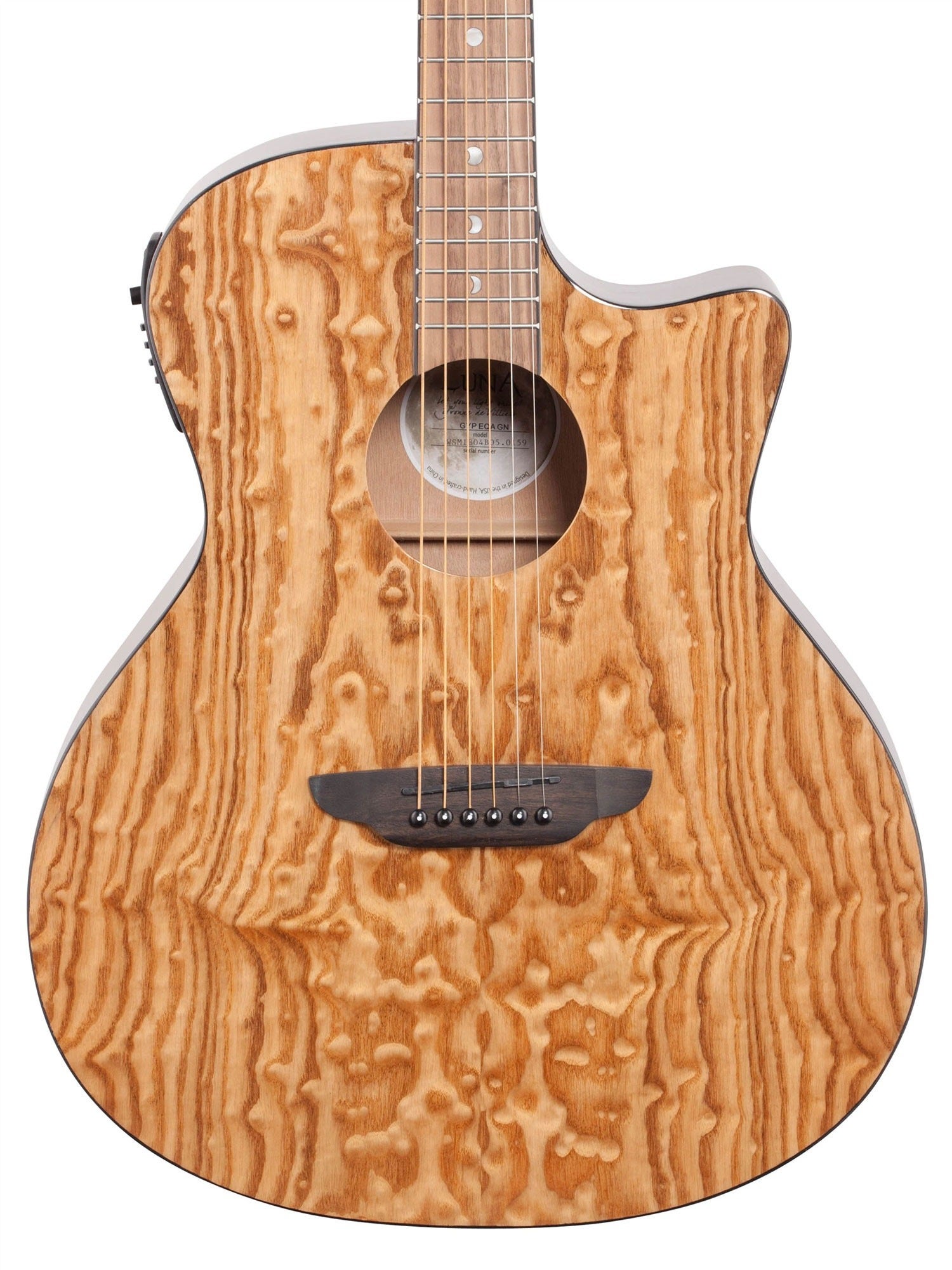 Luna Gypsy Quilt Top Acoustic Electric Guitar
