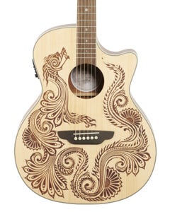 Luna Henna Dragon Acoustic Electric Guitar