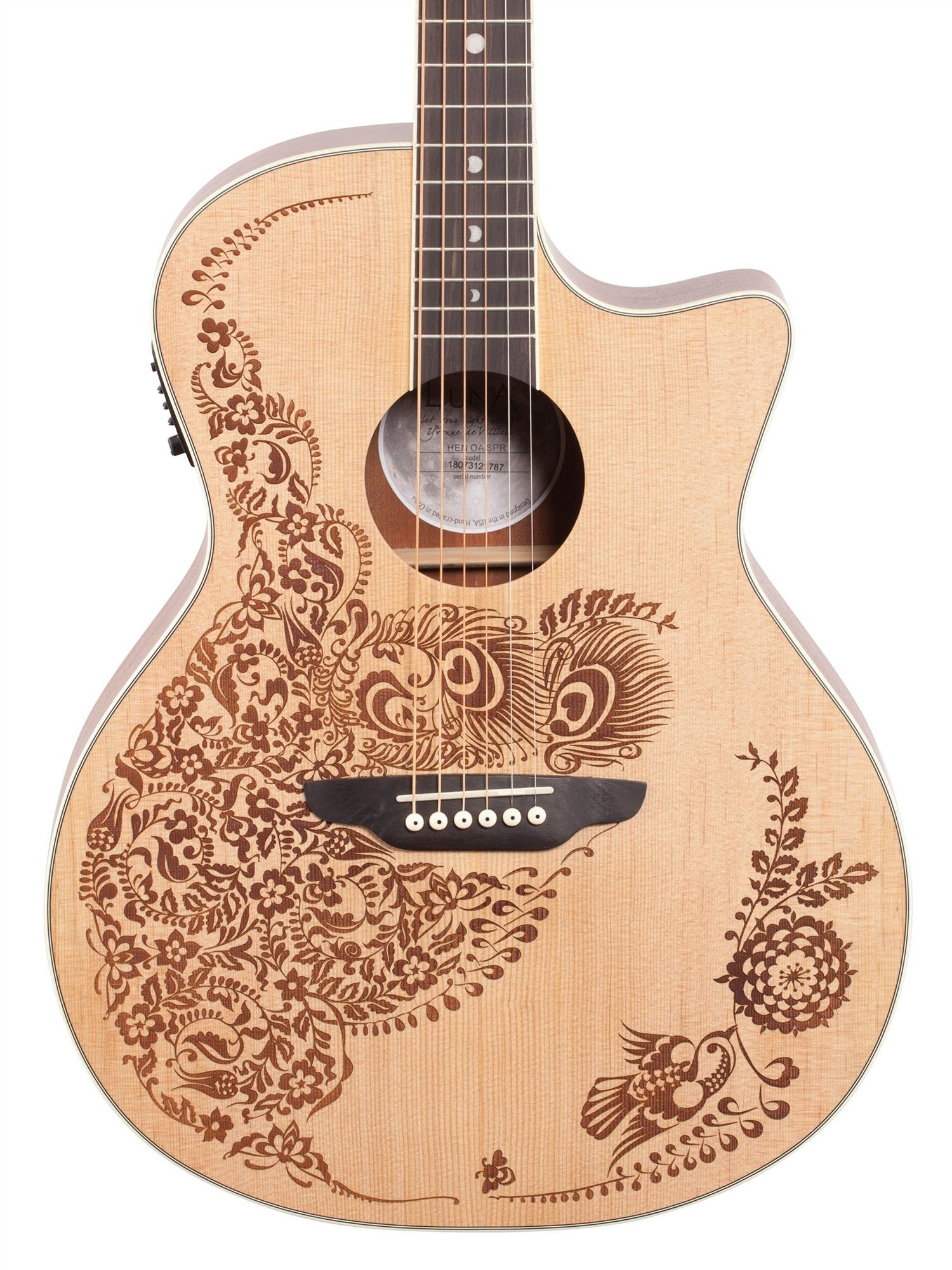 Luna Henna Oasis Acoustic Electric Guitar