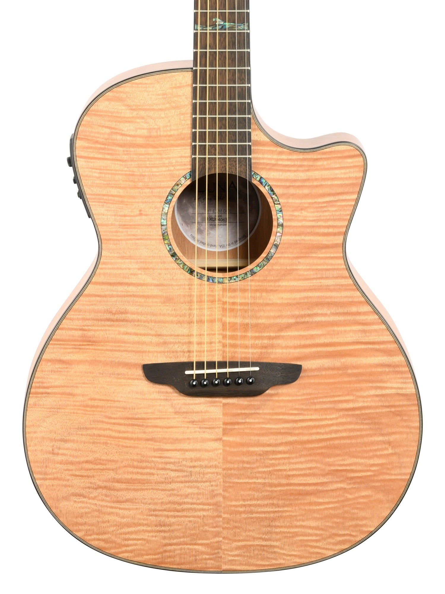 Luna High Tide Mahogany Grand Concert Acoustic Electric Guitar
