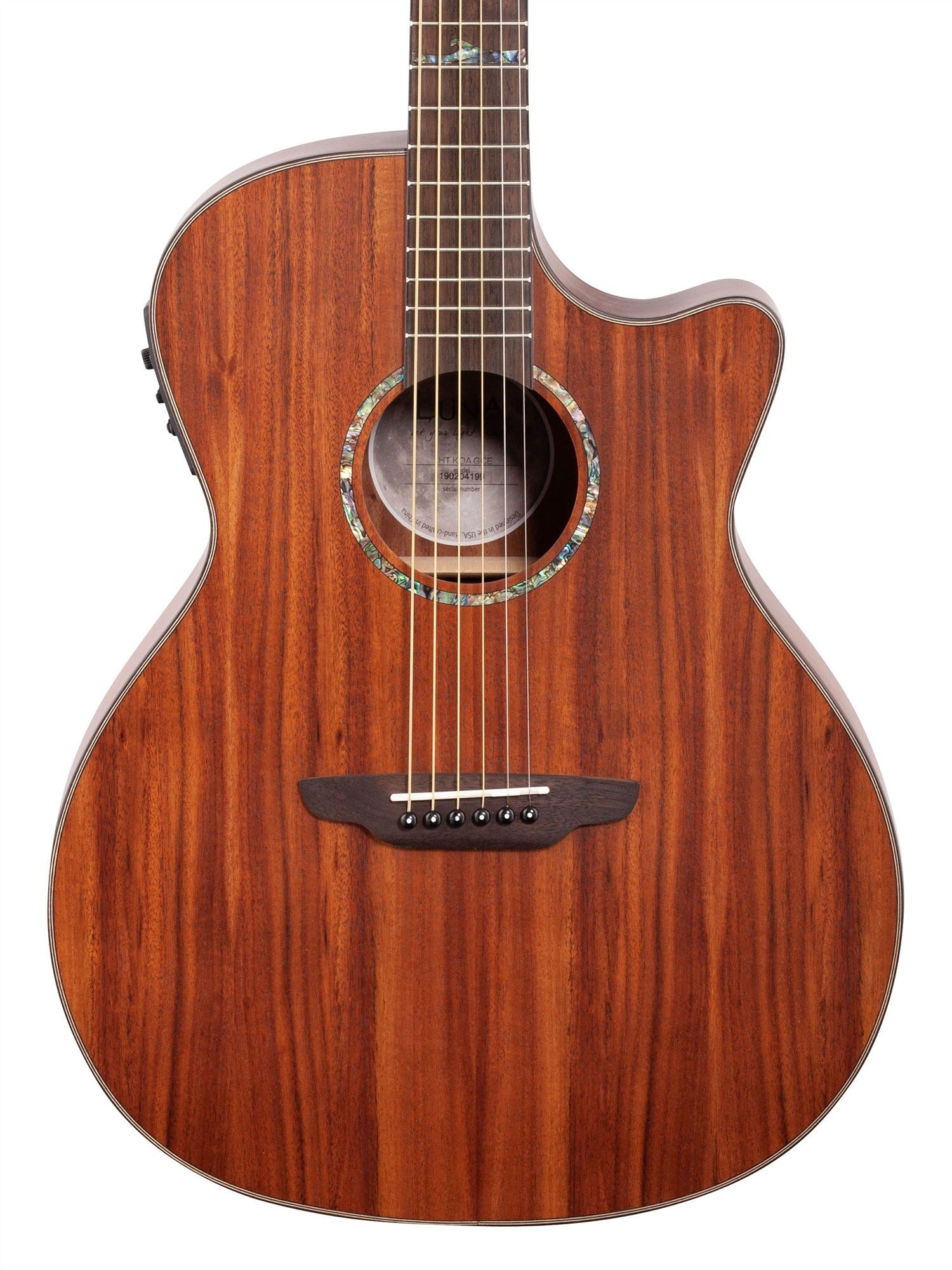 Luna High Tide Koa Grand Concert Acoustic Electric Guitar