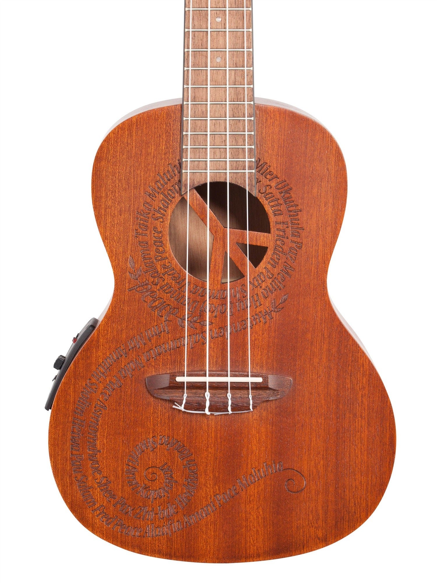 Luna Peace Acoustic Electric Concert Mahogany Ukulele with Gigbag