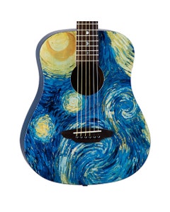 Luna Safari Starry Night Travel Acoustic Guitar with Bag