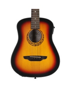 Luna Safari Tribal Travel Guitar A/E Left Hand with Gig Bag
