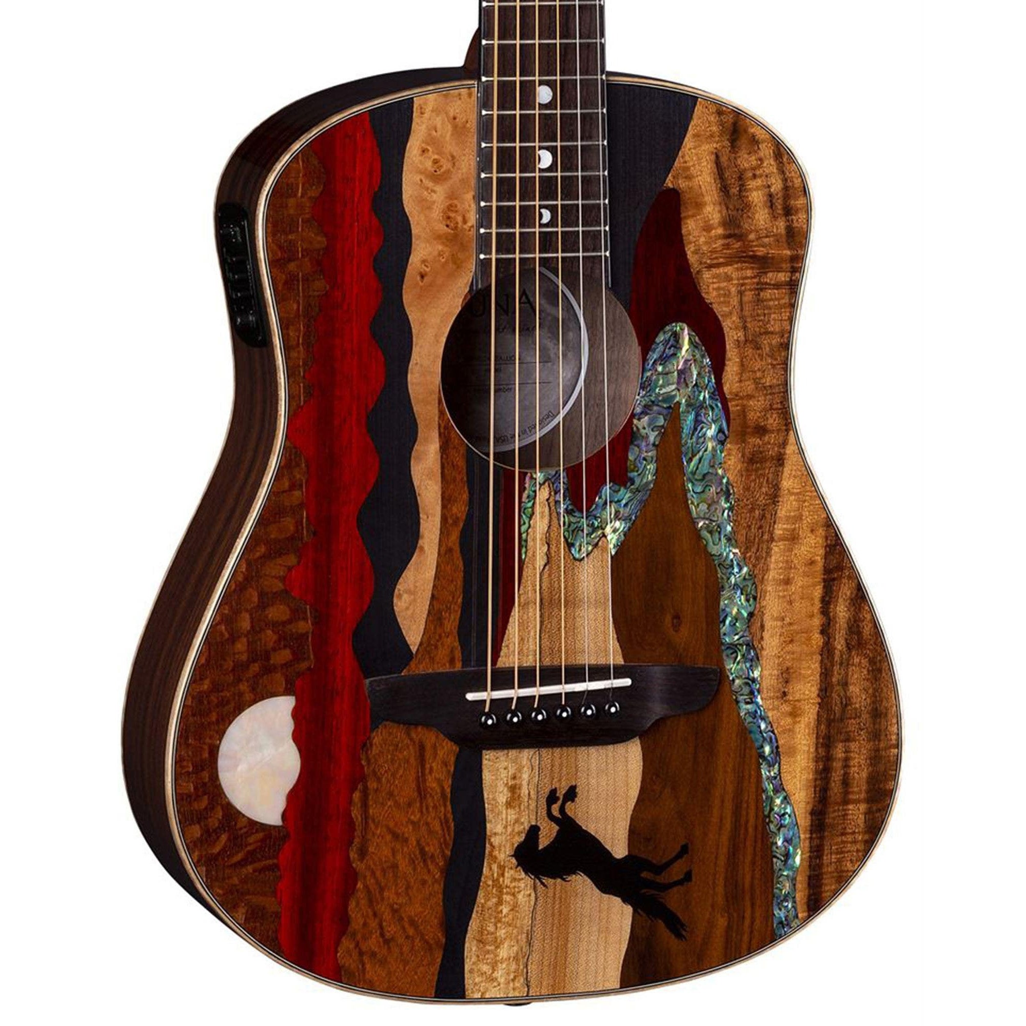 Luna Safari Stallion Travel Guitar A/E with Gig Bag