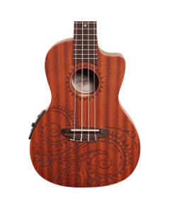 Luna Tattoo Acoustic Electric Concert Ukulele with Gigbag