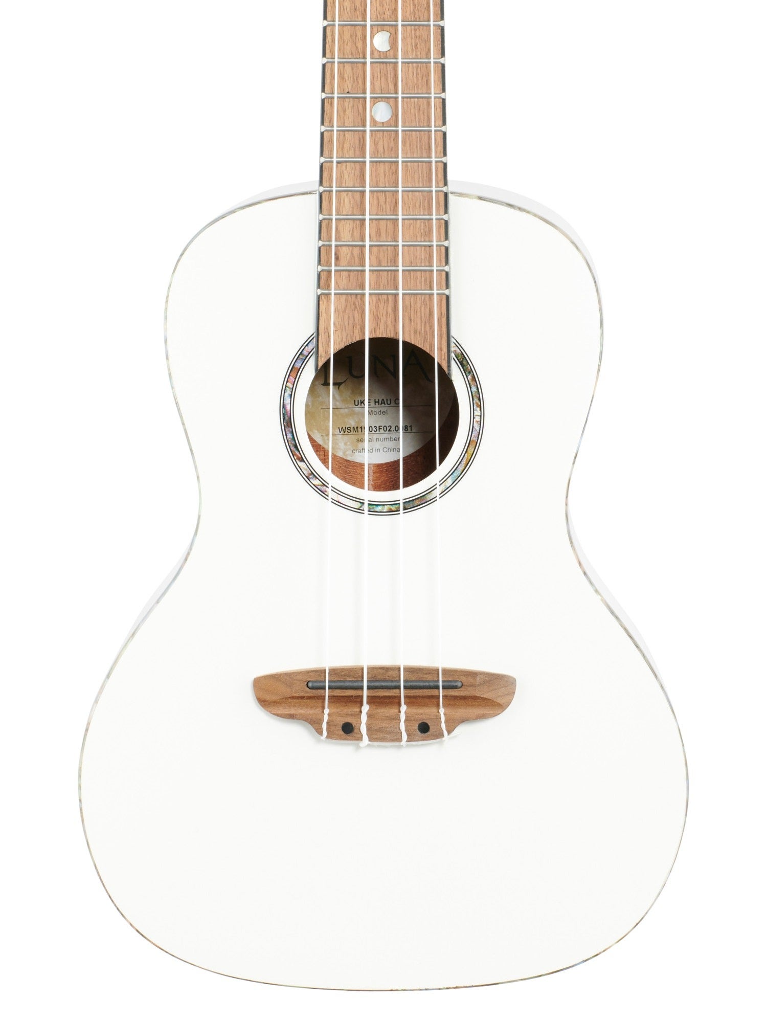 Luna Hau Snow Concert Ukulele with Gigbag