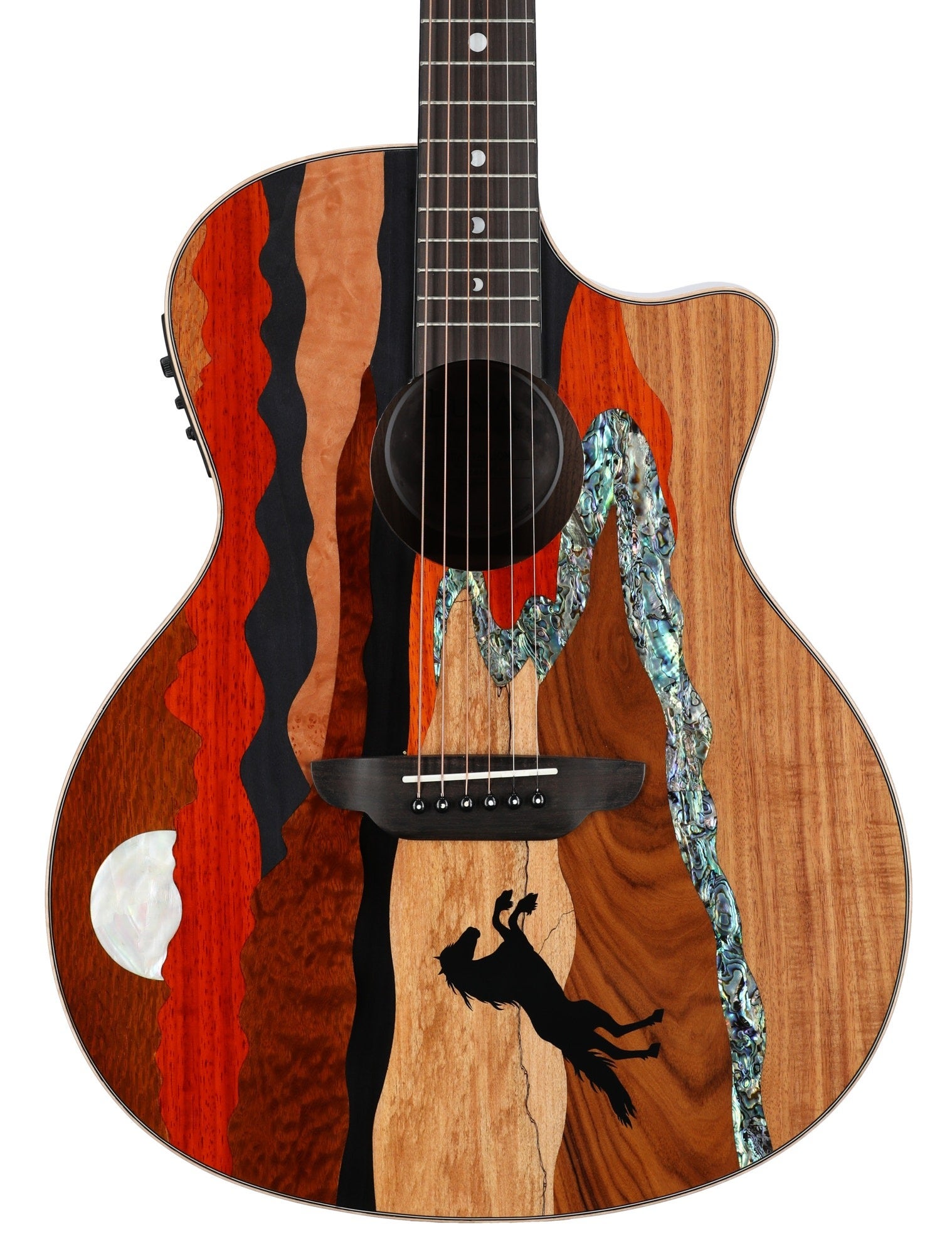 Luna Vista Stallion Tropical Wood Acoustic Electric Guitar with Case