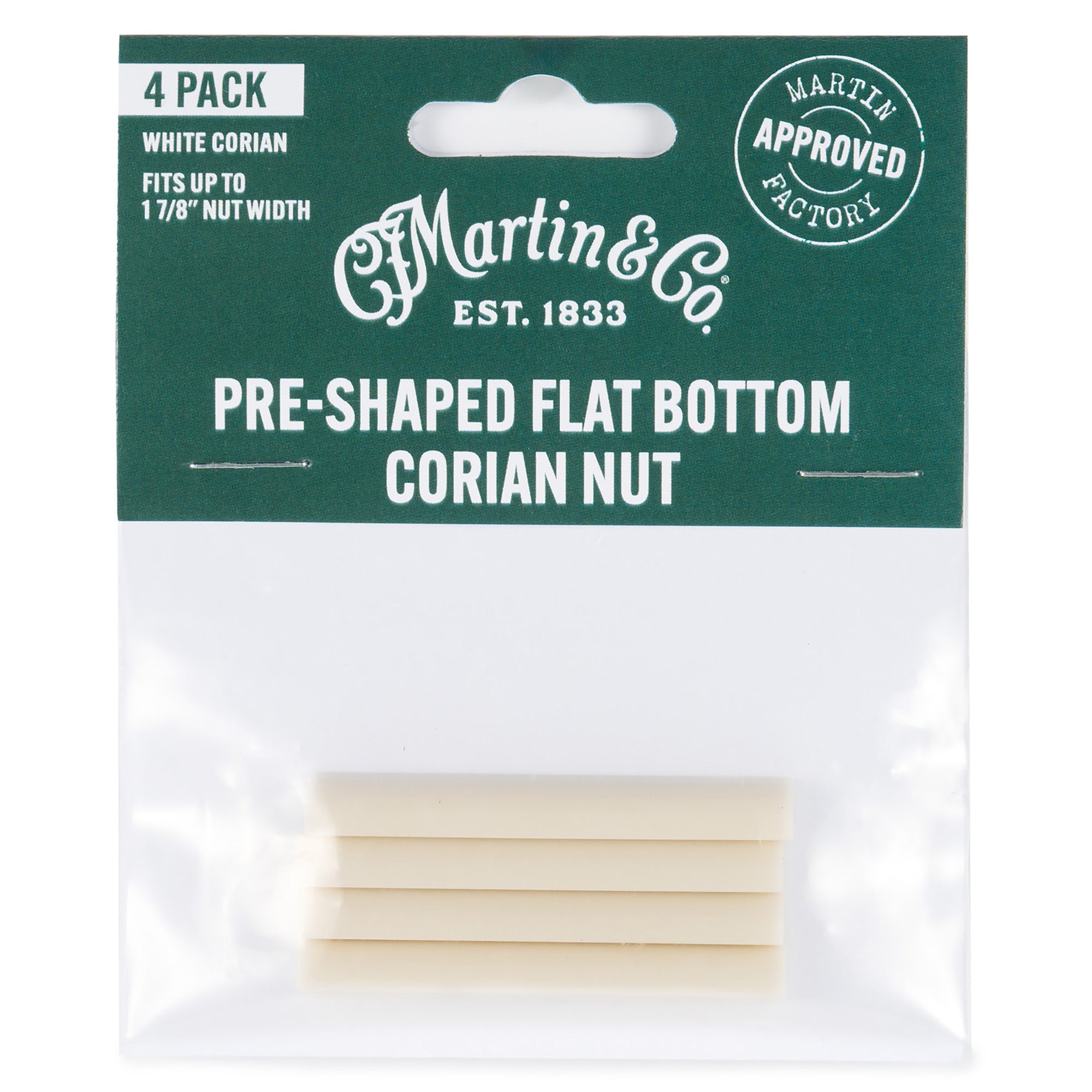 Martin 18NT0005 Pre-Shaped Corian Nut 4-Pack