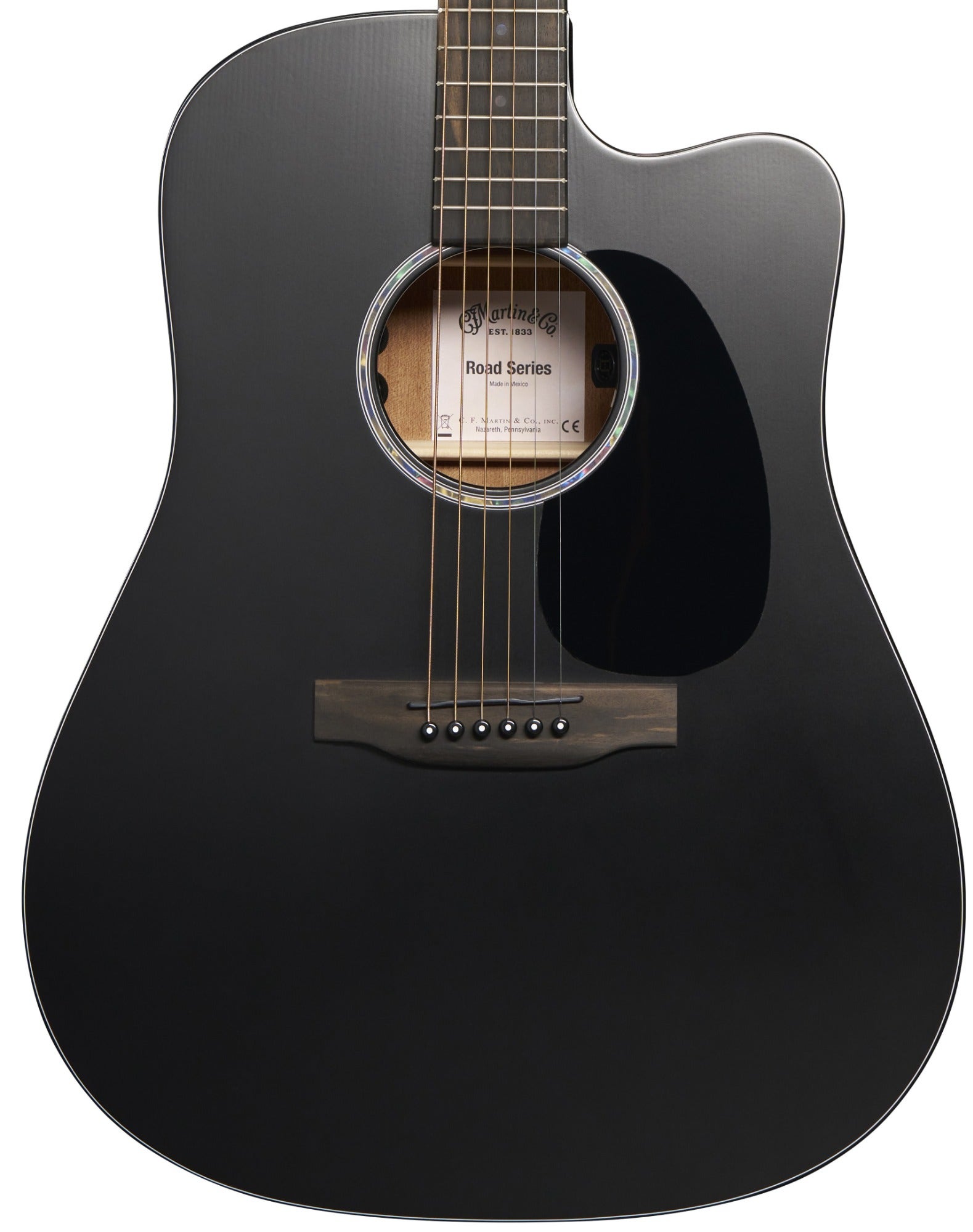 Martin DC-10E Modern Black Acoustic Electric Guitar with Softshell Case