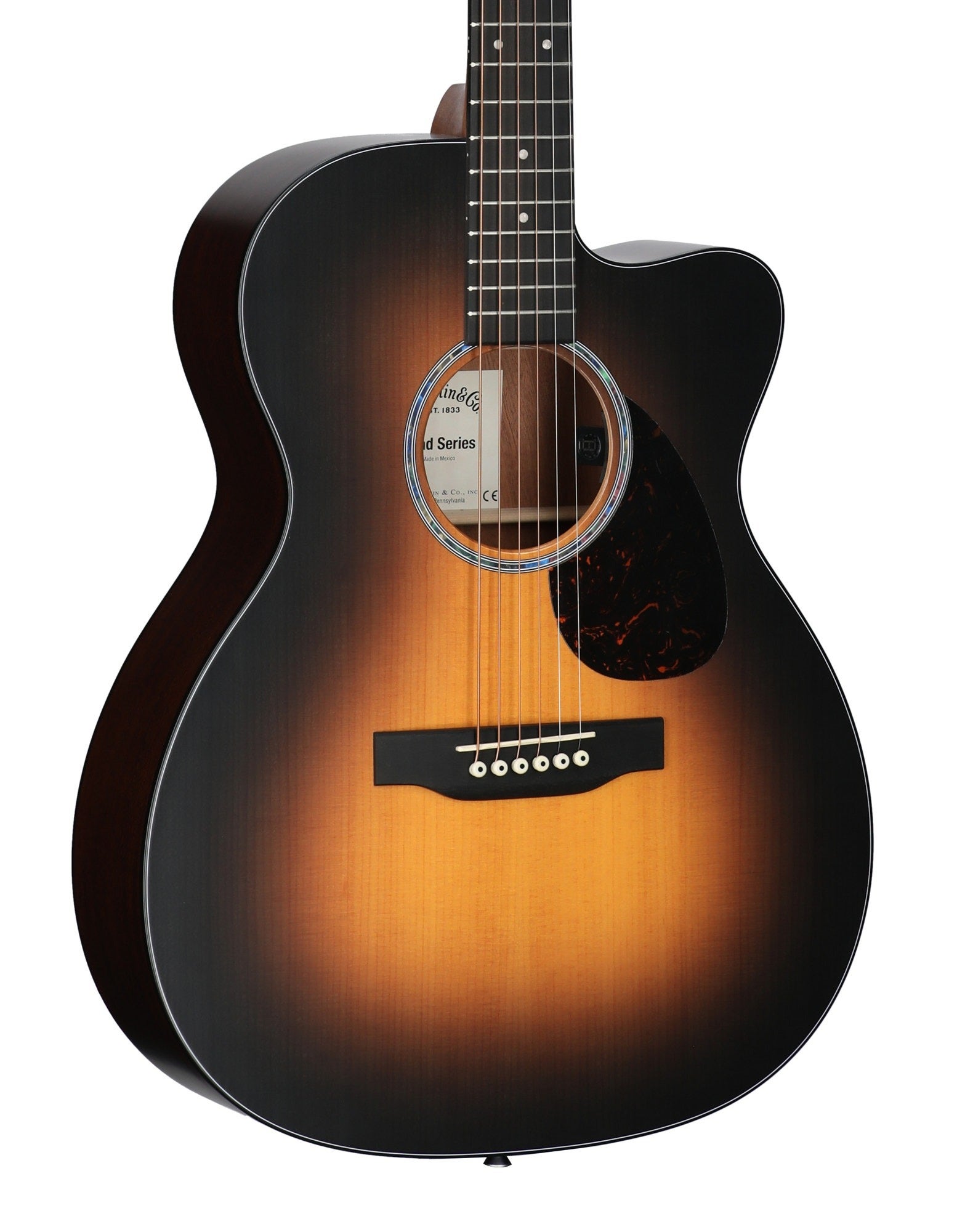 Martin OMC-10E Modern Burst Acoustic Electric Guitar with Soft Case