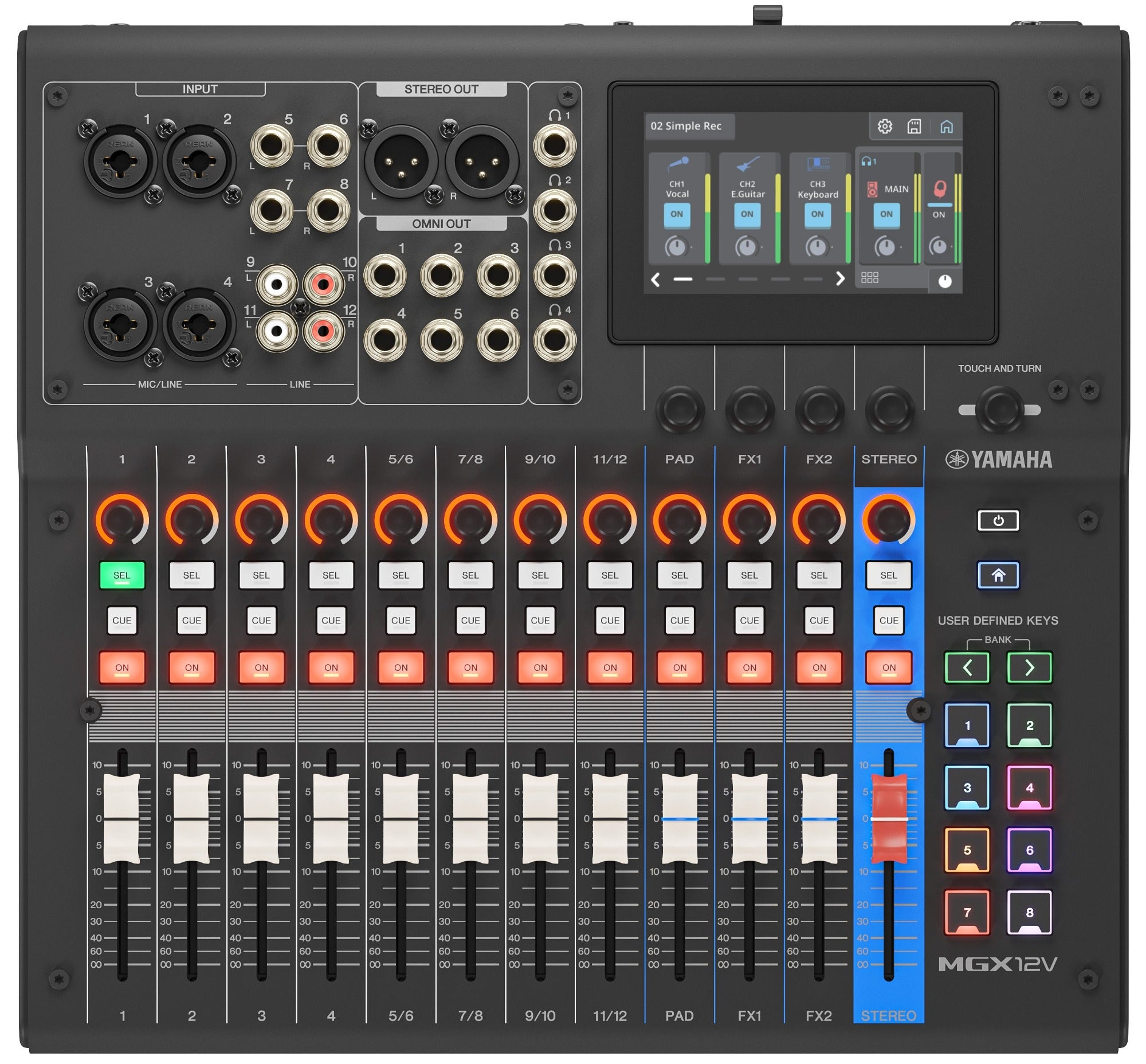 Yamaha MGX12V 18 Channel Digital Mixing Console Black