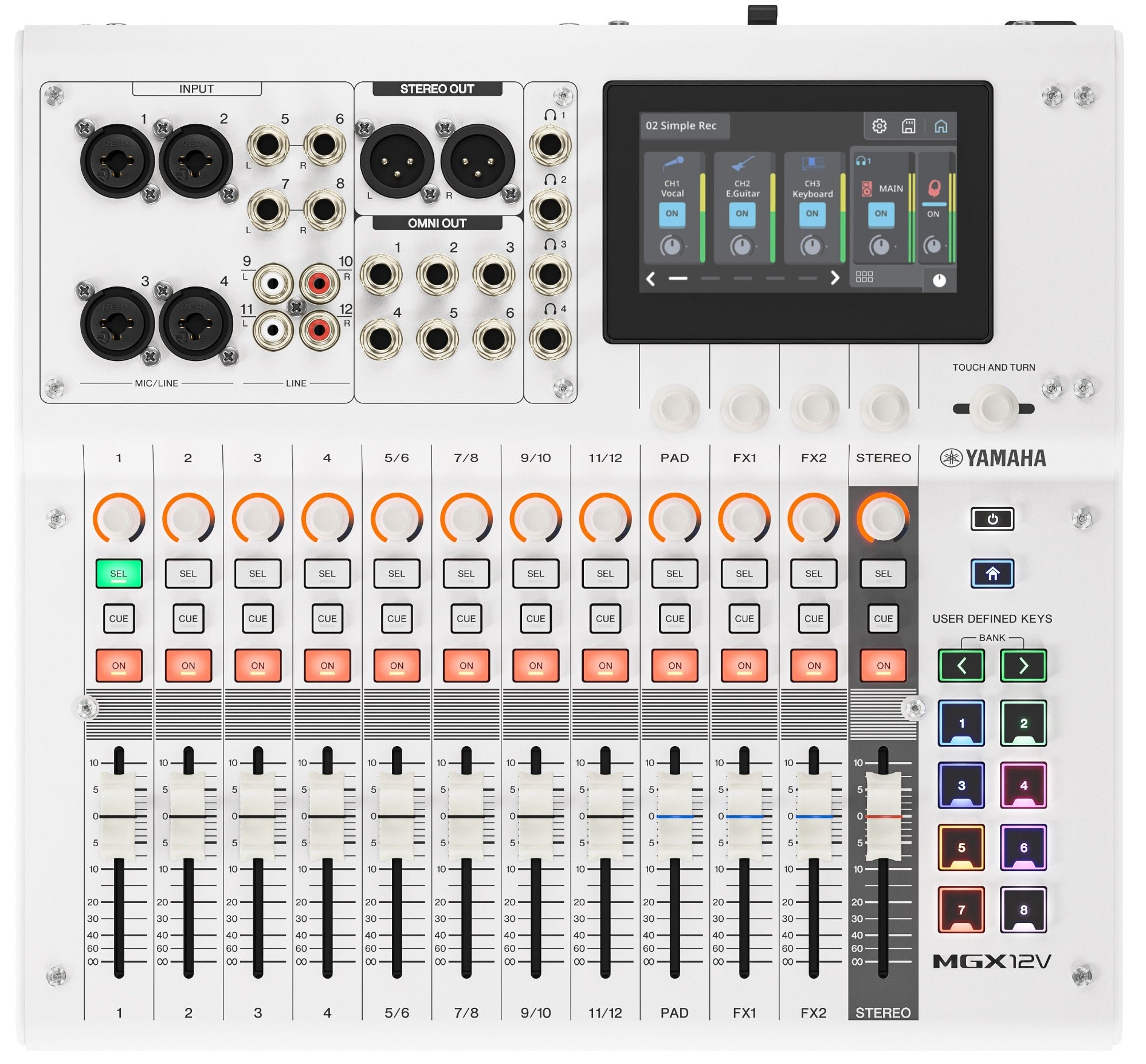 Yamaha MGX12V 18 Channel Digital Mixing Console White