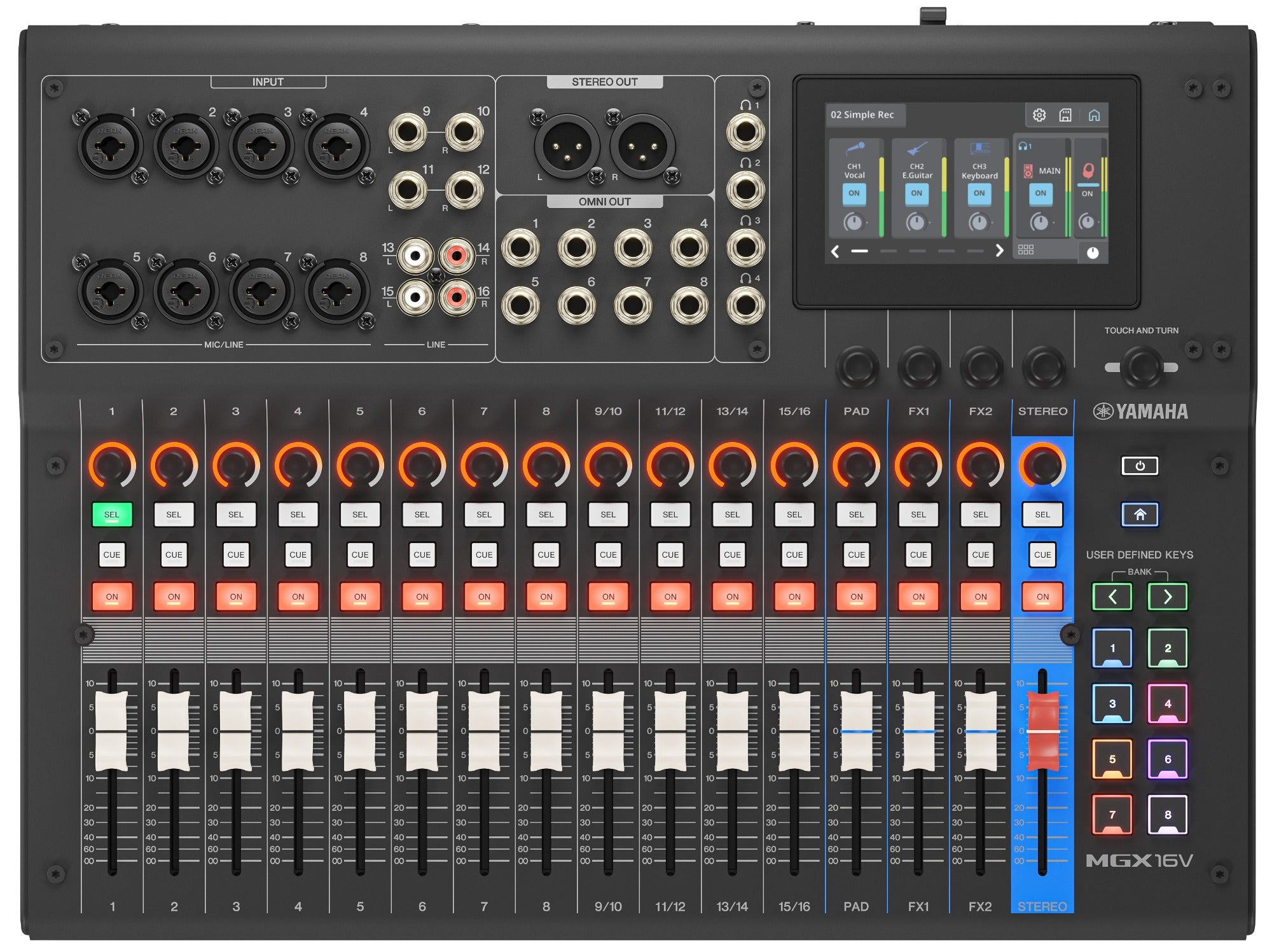 Yamaha MGX16V 22 Channel Digital Mixing Console Black