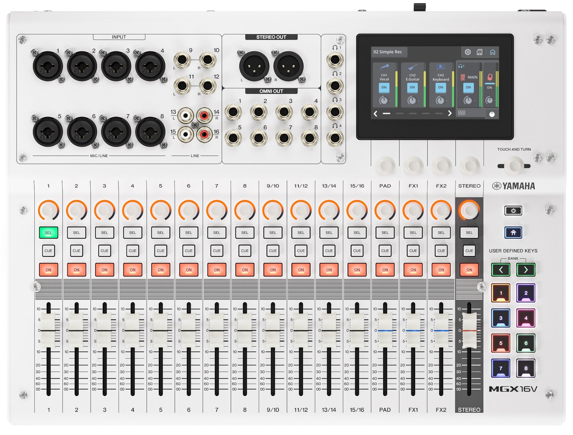 Yamaha MGX16V 22 Channel Digital Mixing Console White